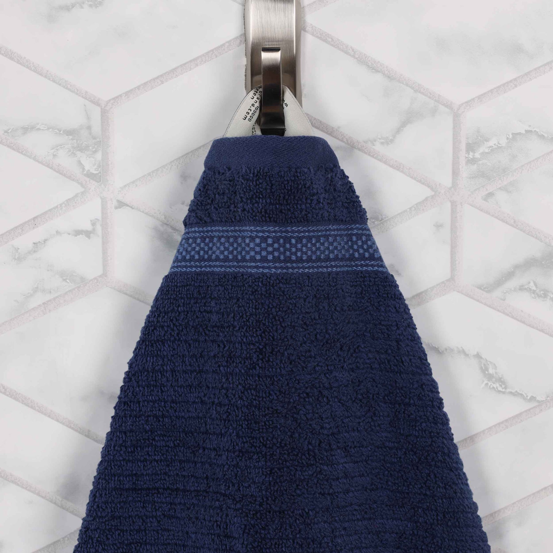 Brea Zero Twist Cotton Ribbed Geometric Border 12 Piece Towel Set