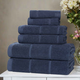 Milo Smart Twist Viscose Cotton Blend Solid Ribbed 6 Piece Towel Set