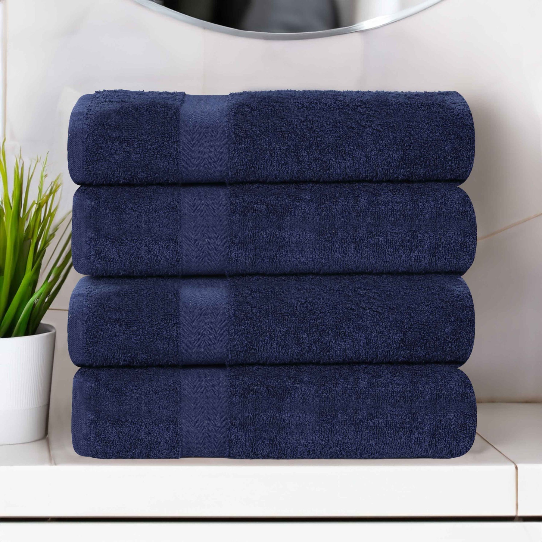 Cotton Highly Absorbent Eco-Friendly Quick Dry 4 Piece Bath Towel Set