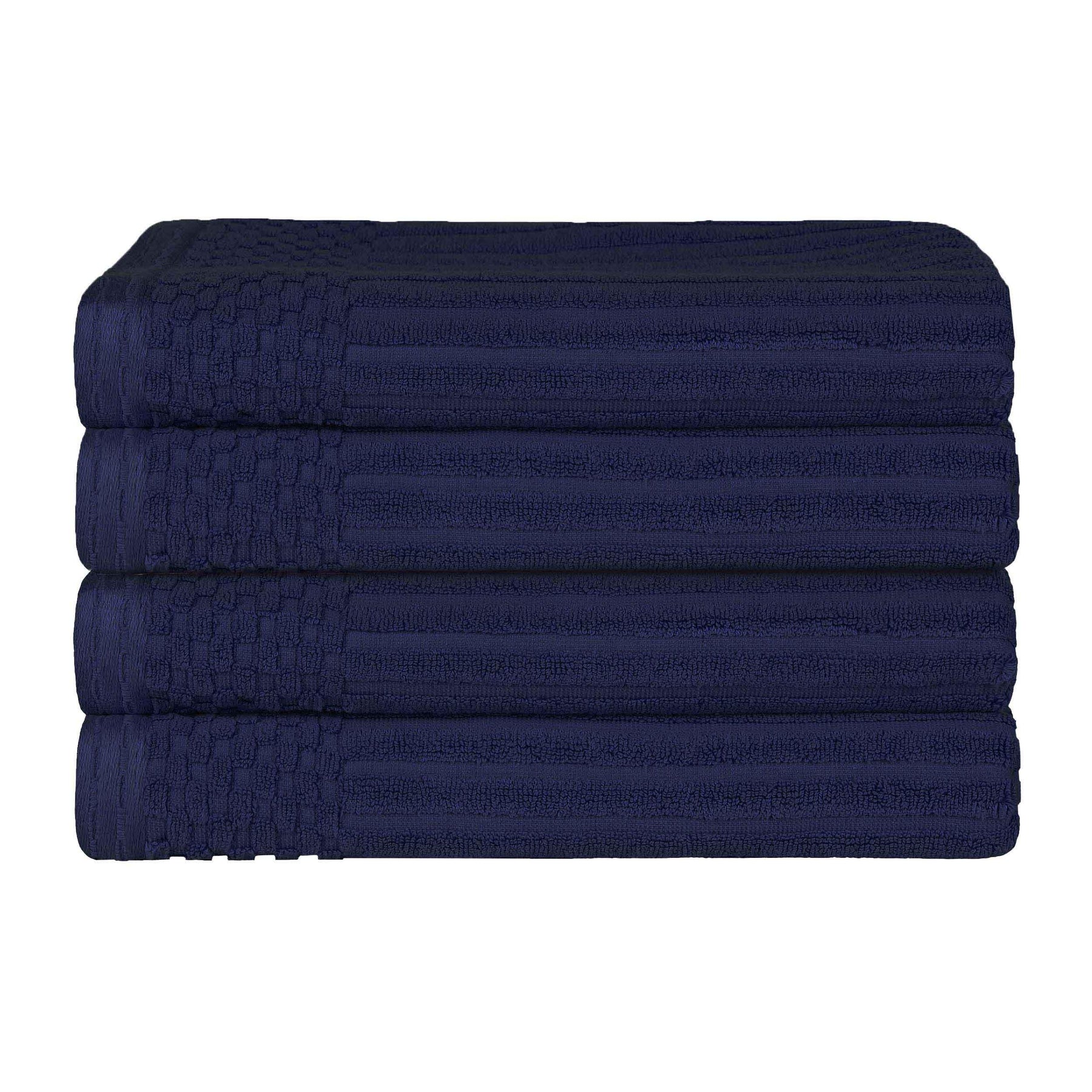 Soho Ribbed Cotton Absorbent Bath Towel Set of 4