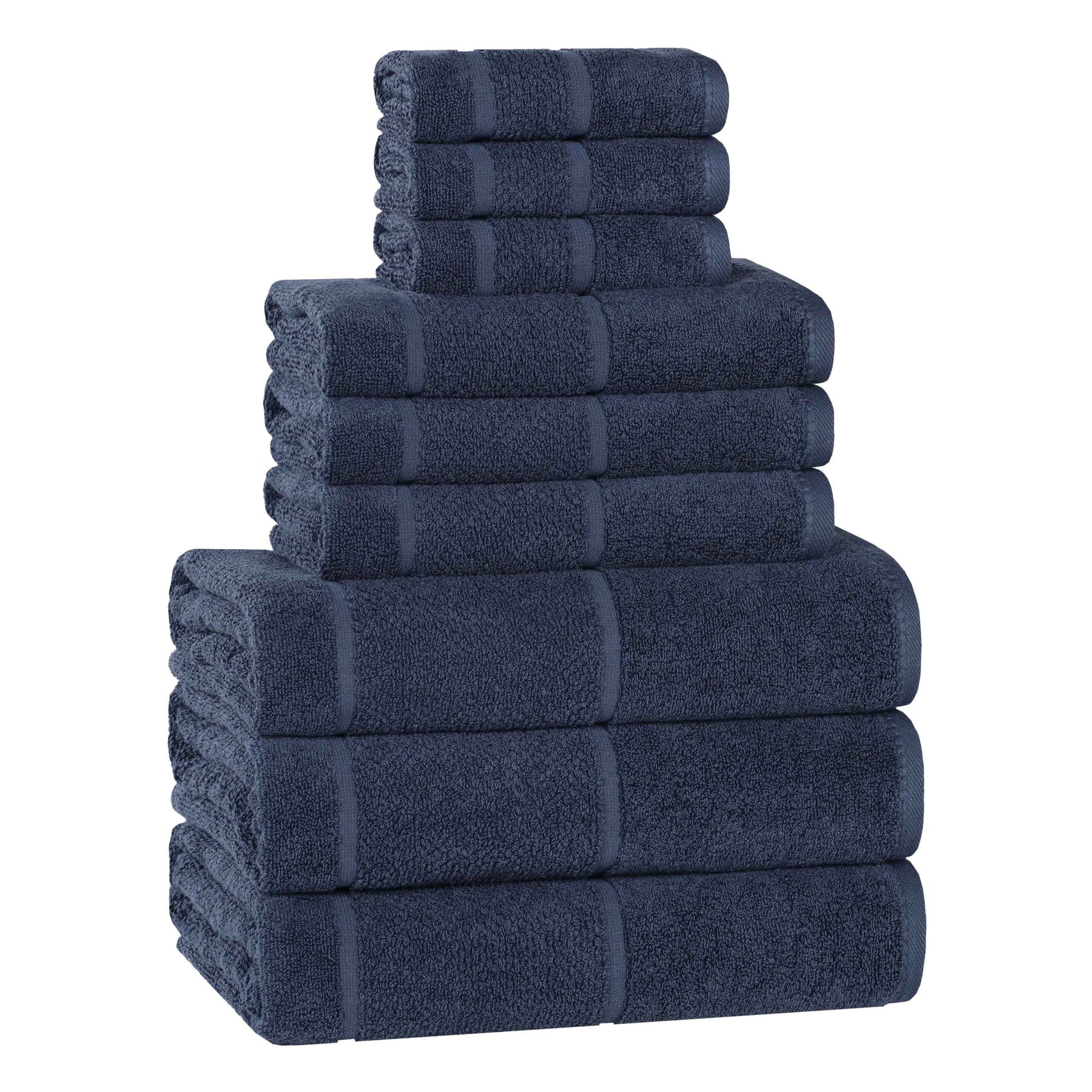 Mile Smart Twist Viscose Cotton Blend Solid 9 Piece Towel Set