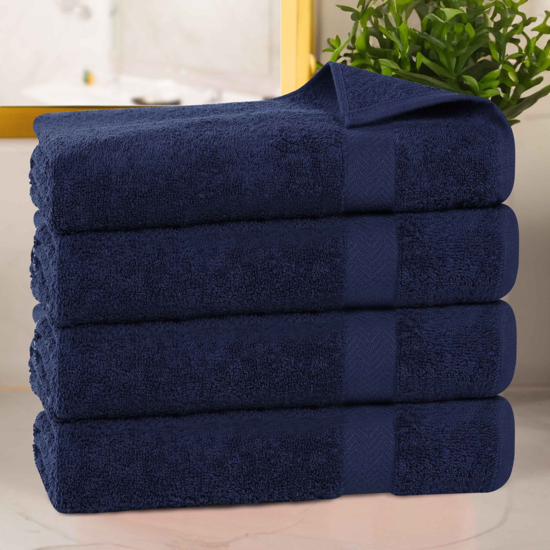 Cotton Highly Absorbent Eco-Friendly Quick Dry 4 Piece Bath Towel Set