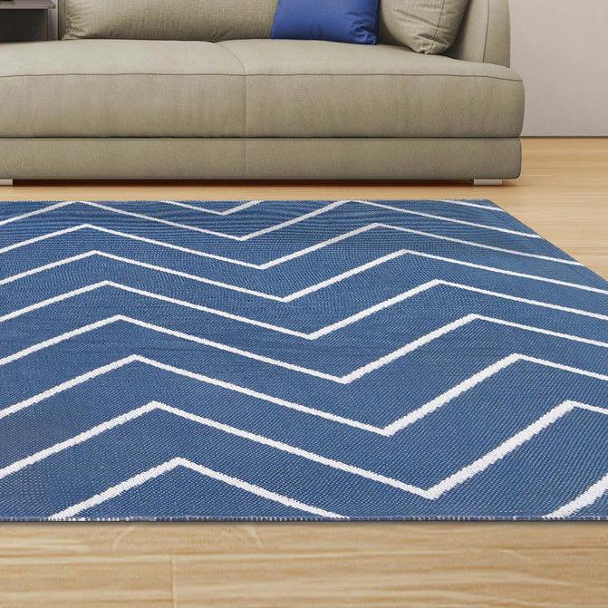 Contemporary Chevron Zig-Zag Indoor Outdoor Area Rug