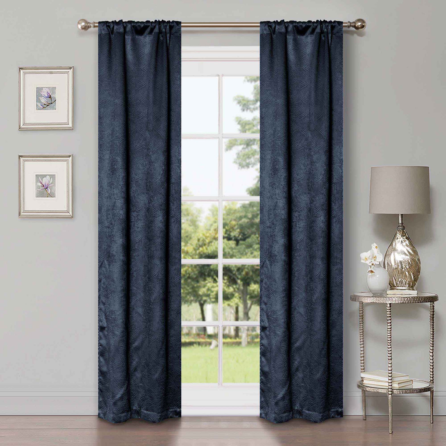 Waverly Geometric Washable Room Darkening Blackout Curtains, Set of 2