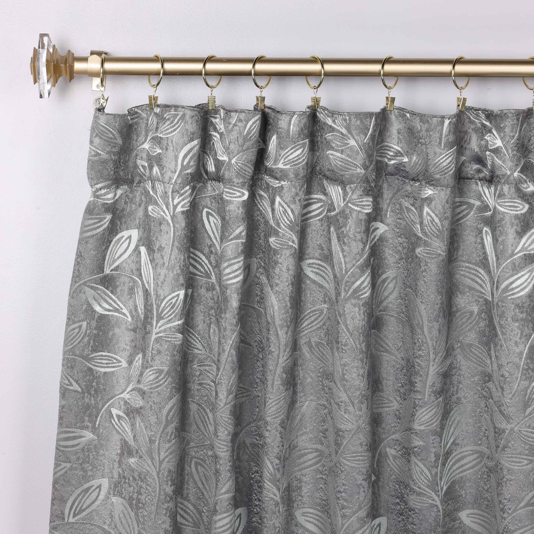 Leaves Room Darkening Back Tabs Blackout Curtain Panels, Set of 2