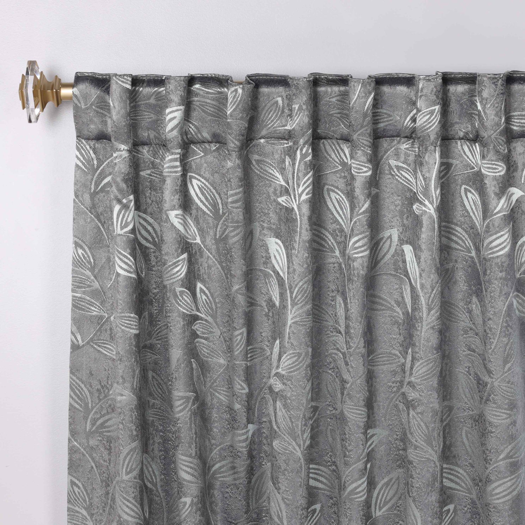 Leaves Room Darkening Back Tabs Blackout Curtain Panels, Set of 2
