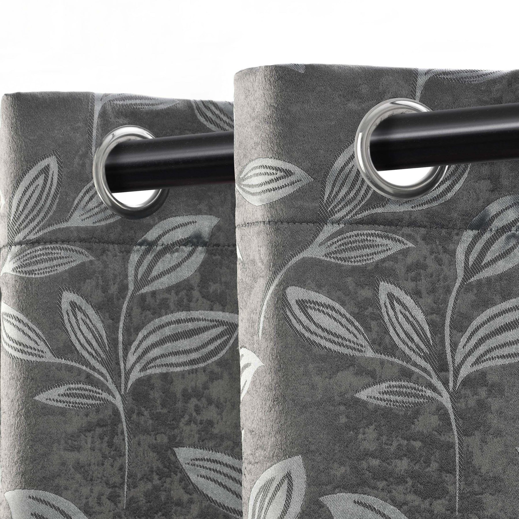 Leaves Machine Washable Room Darkening Blackout Curtains 4 Pieces