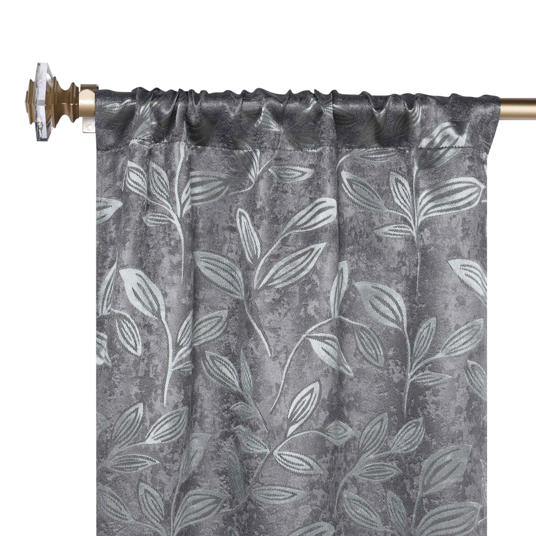 Leaves Room Darkening Washable Blackout Curtain Panels, Set of 2