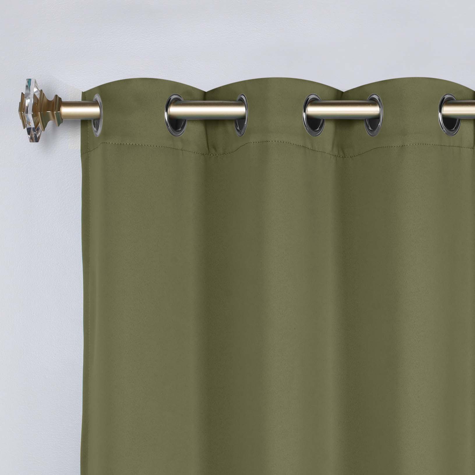 Classic Modern Solid Room Darkening Blackout Curtain Panels, Set of 2