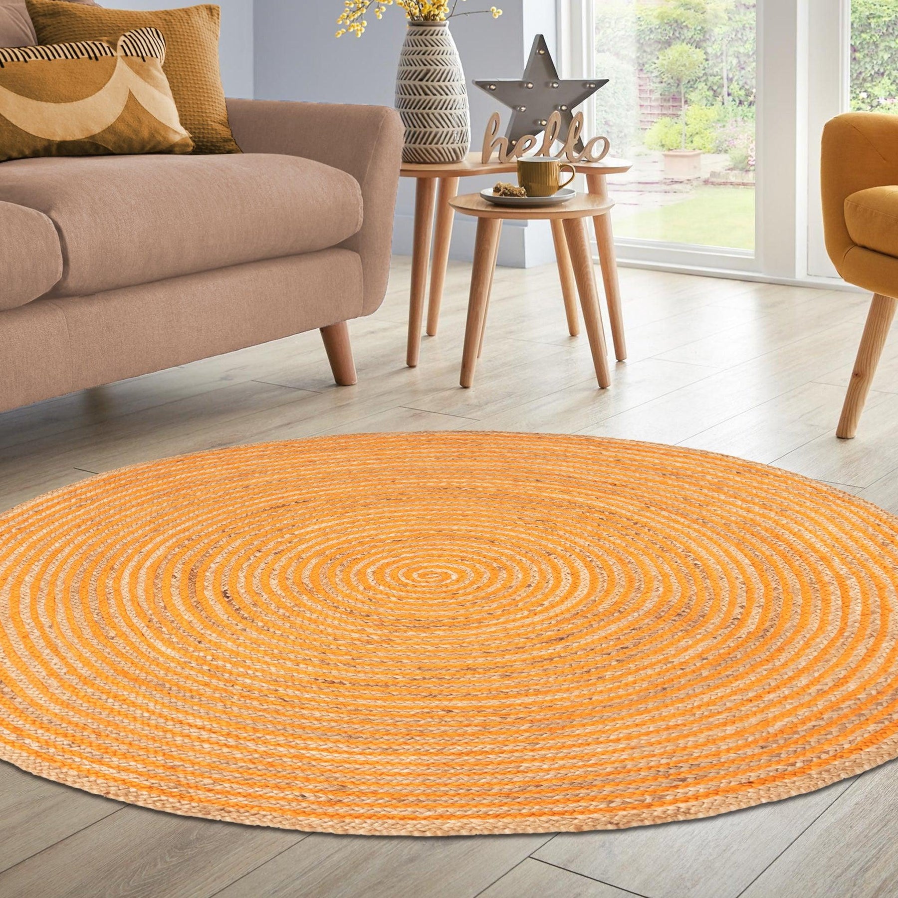 Braided Jute Reversible Round Indoor Outdoor Area Rug