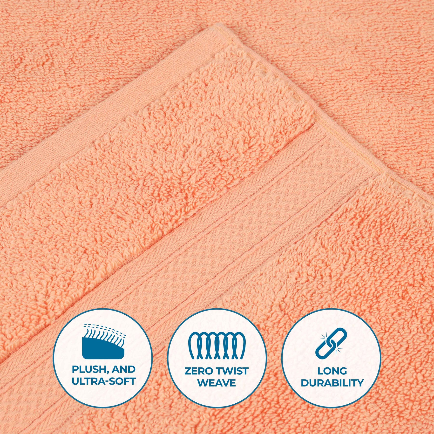 Chevron Zero Twist Solid and Jacquard Soft Cotton Bath Sheet Set of 2