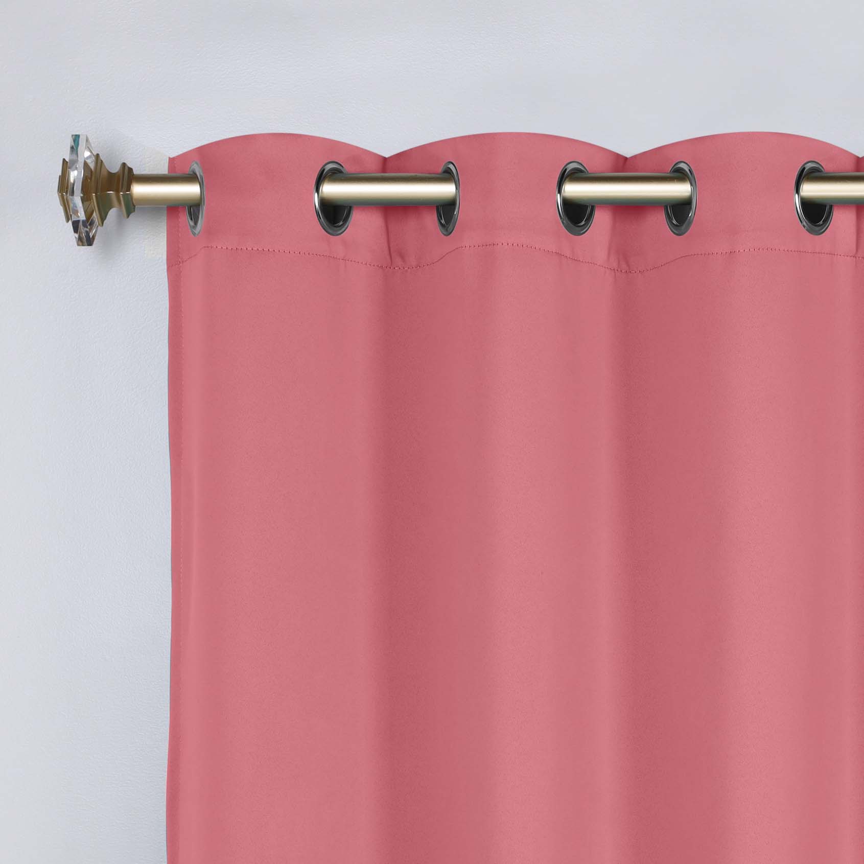 Classic Modern Solid Room Darkening Blackout Curtain Panels, Set of 2