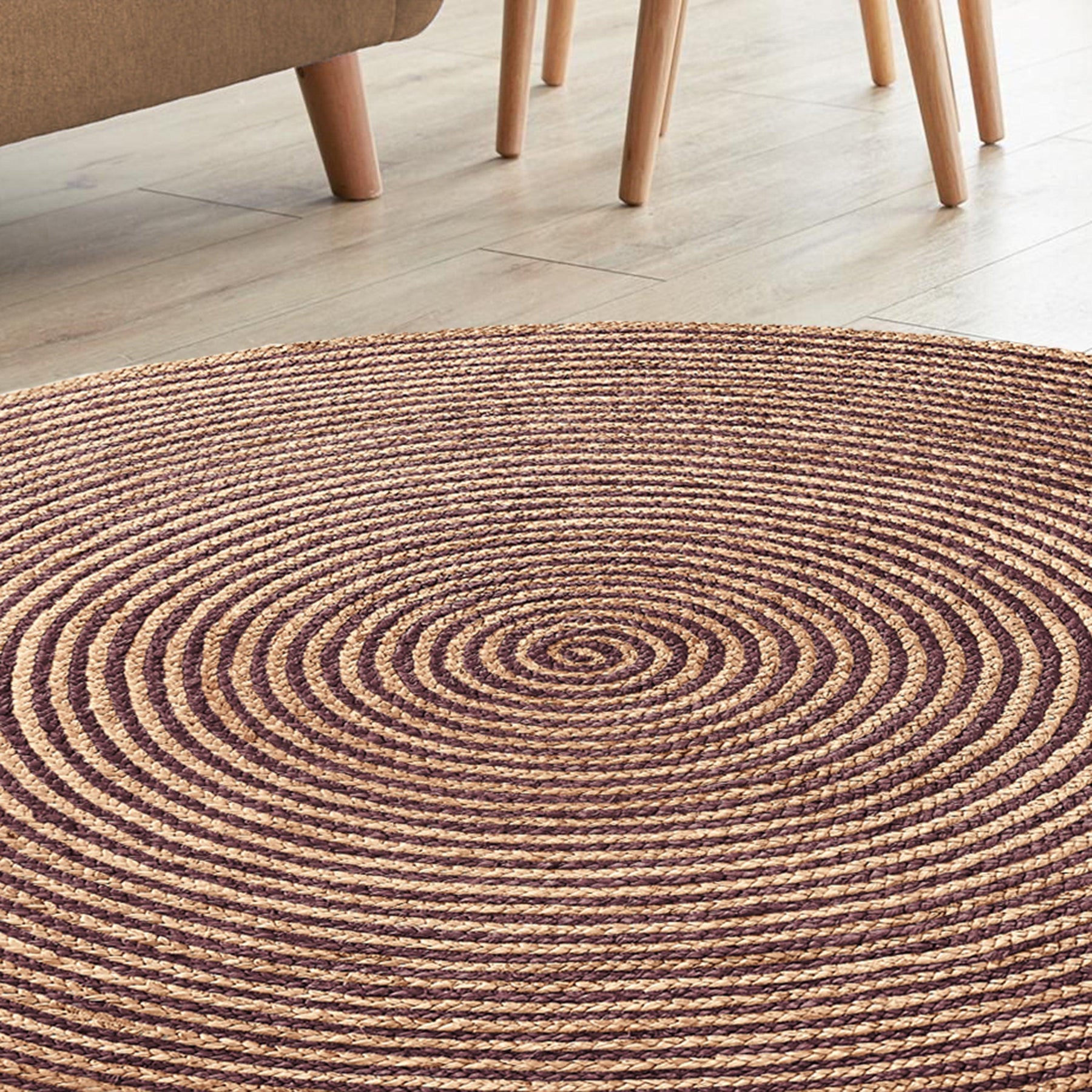 Braided Jute Reversible Round Indoor Outdoor Area Rug