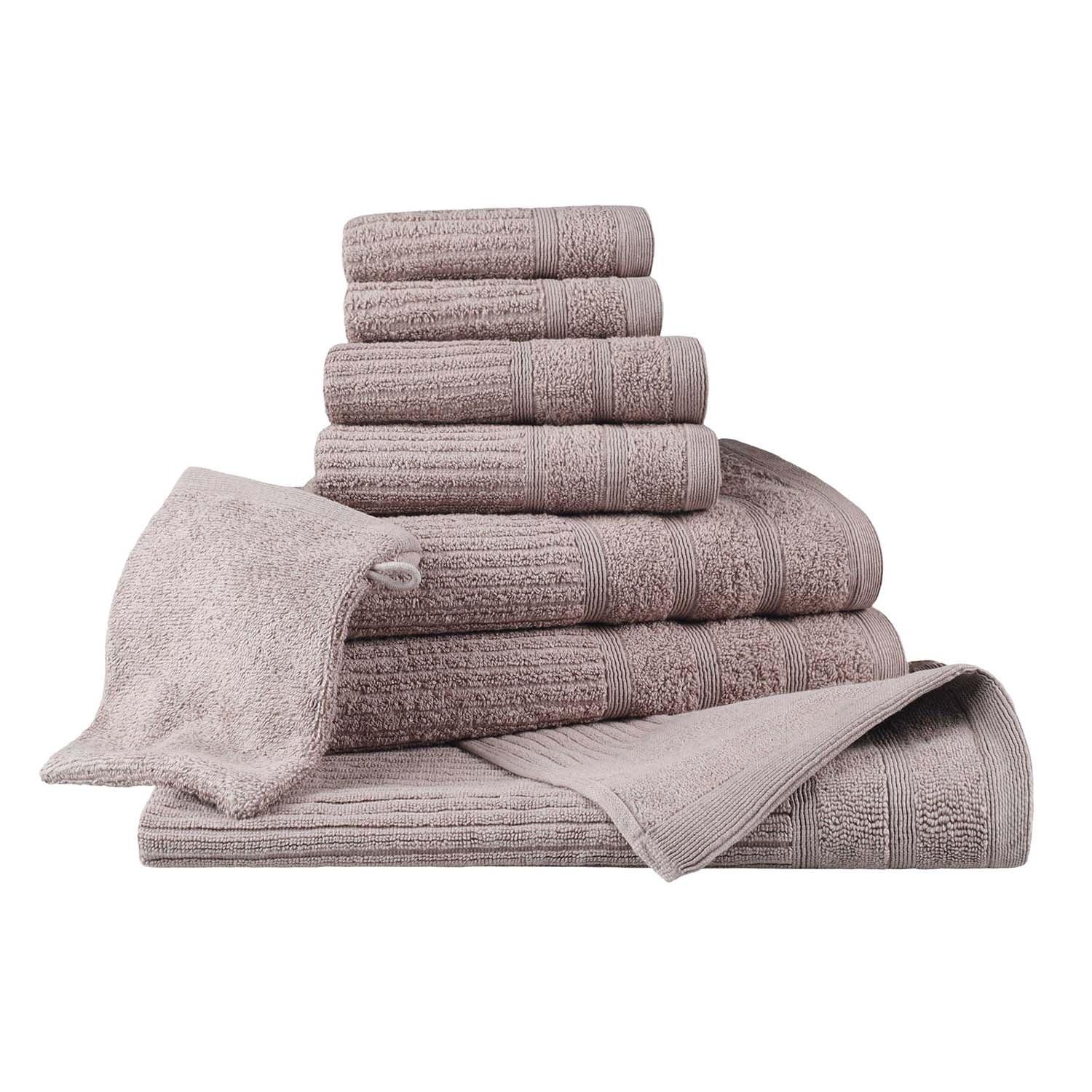 Egyptian Cotton 8 Piece Towel Set with Bath Mat and Hand Glove