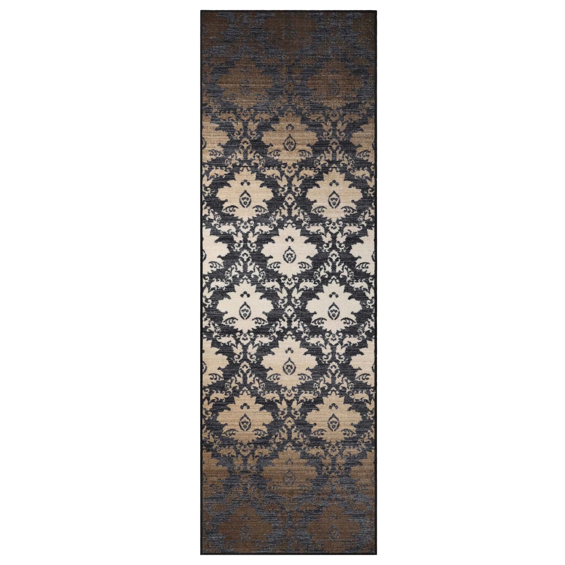 Geneva Medallion Scroll Non-Slip Washable Indoor Area Rug or Runner