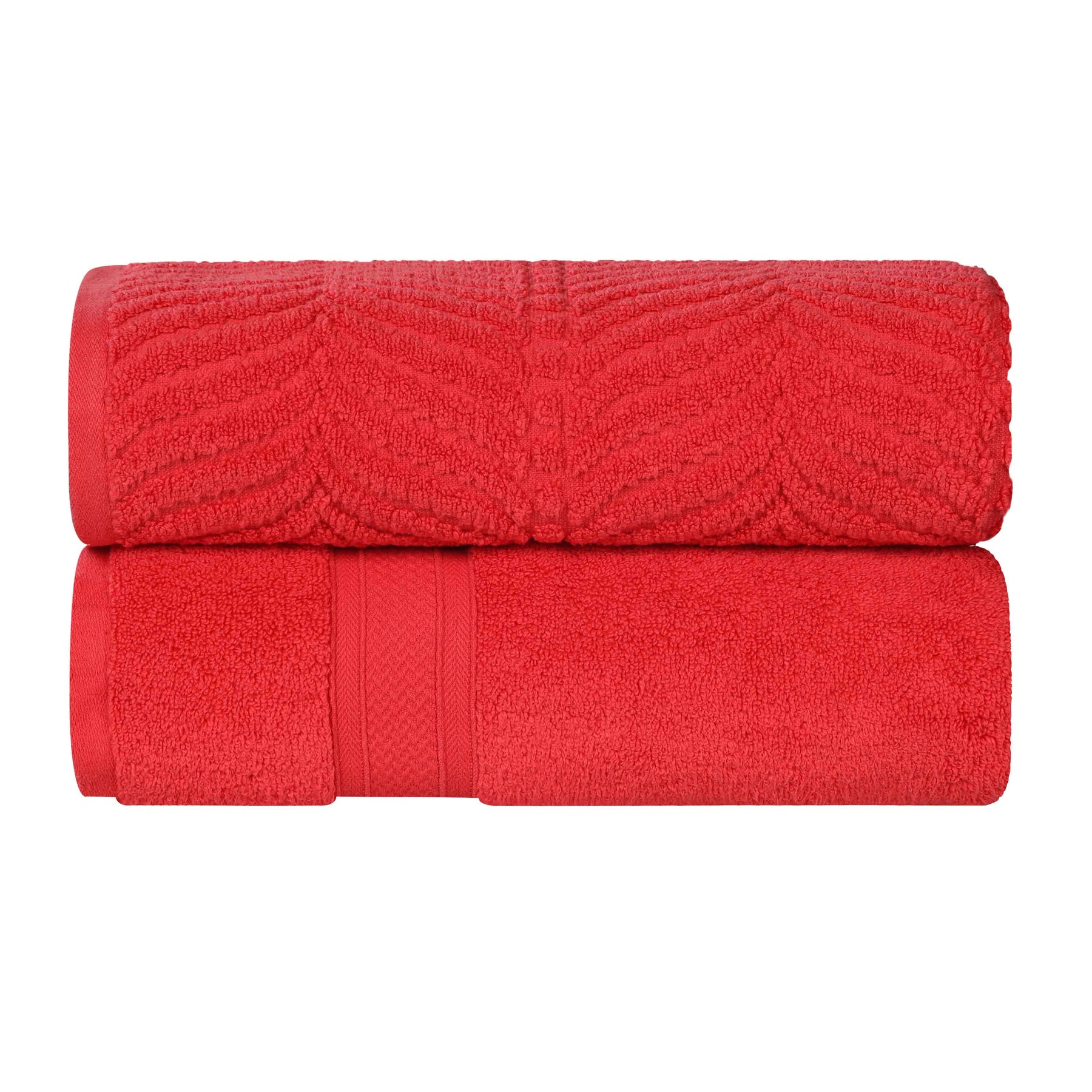 Chevron Zero Twist Solid and Jacquard Soft Cotton Bath Sheet Set of 2