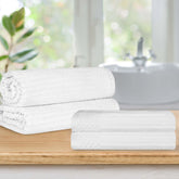 Soho Cotton Ribbed Textured Absorbent Bath Sheet & Bath Towel Set