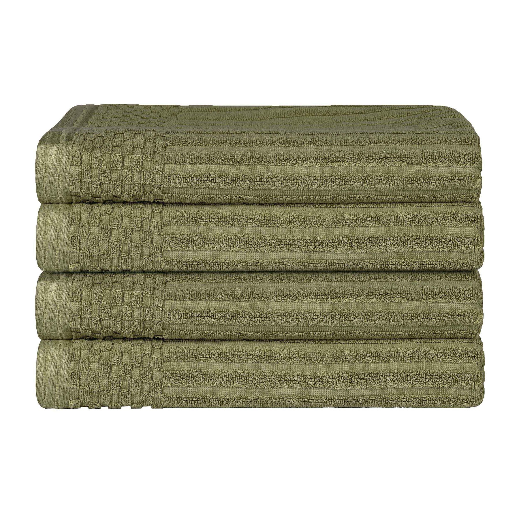 Soho Ribbed Cotton Absorbent Bath Towel Set of 4