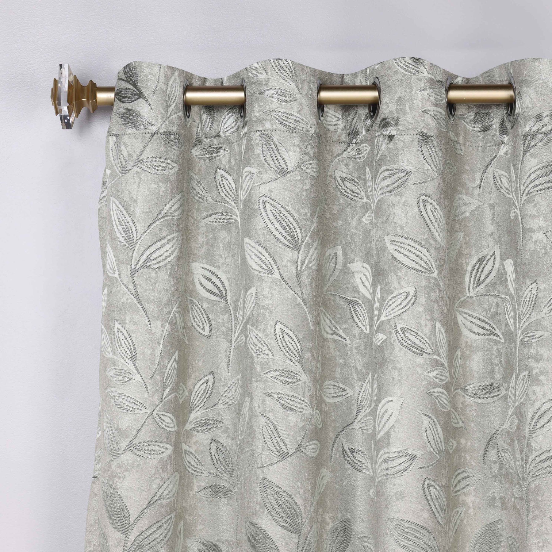 Leaves Room Darkening Washable Blackout Curtain Panels, Set of 2