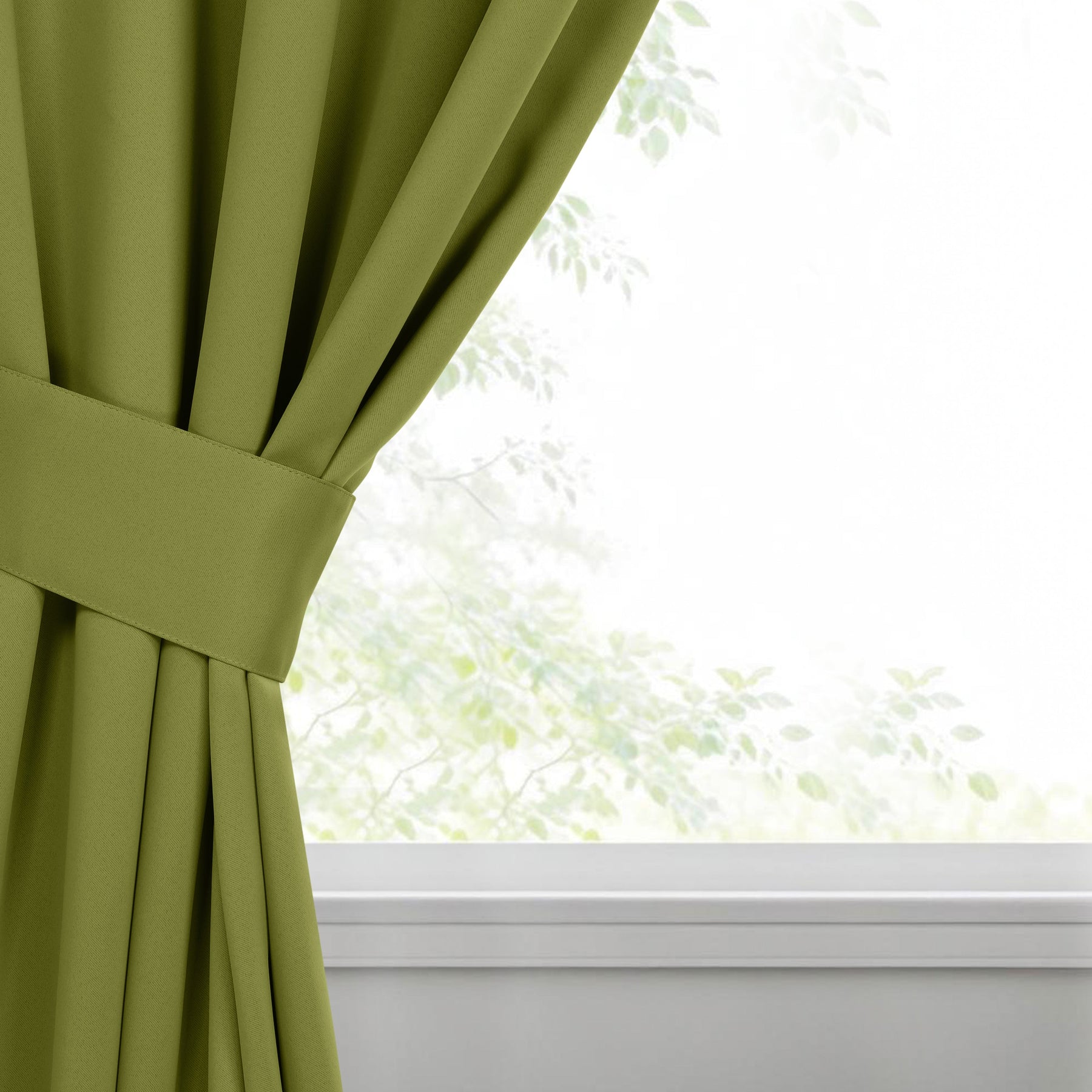 Classic Modern Solid Room Darkening Blackout Curtain Panels, Set of 2