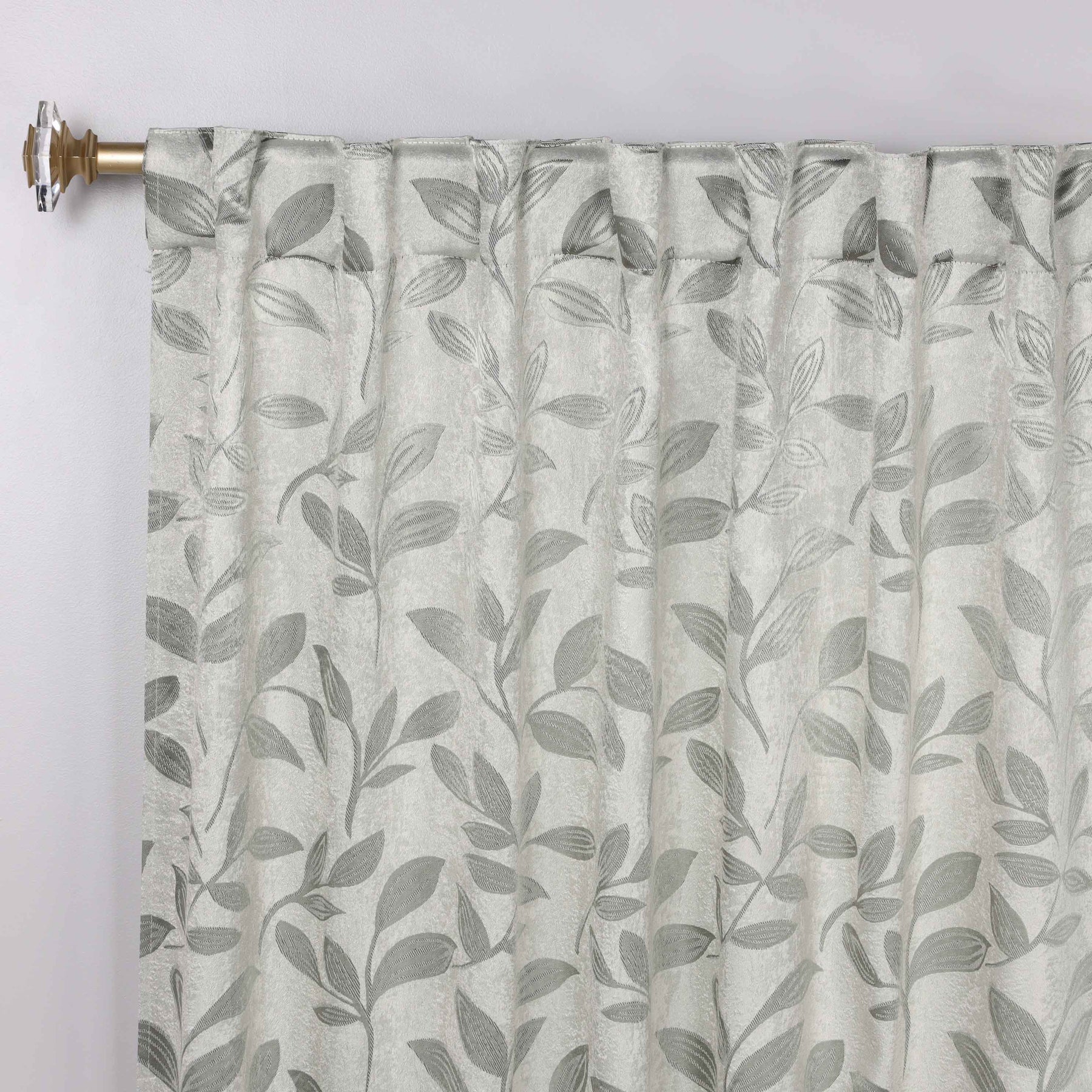 Leaves Room Darkening Back Tabs Blackout Curtain Panels, Set of 2