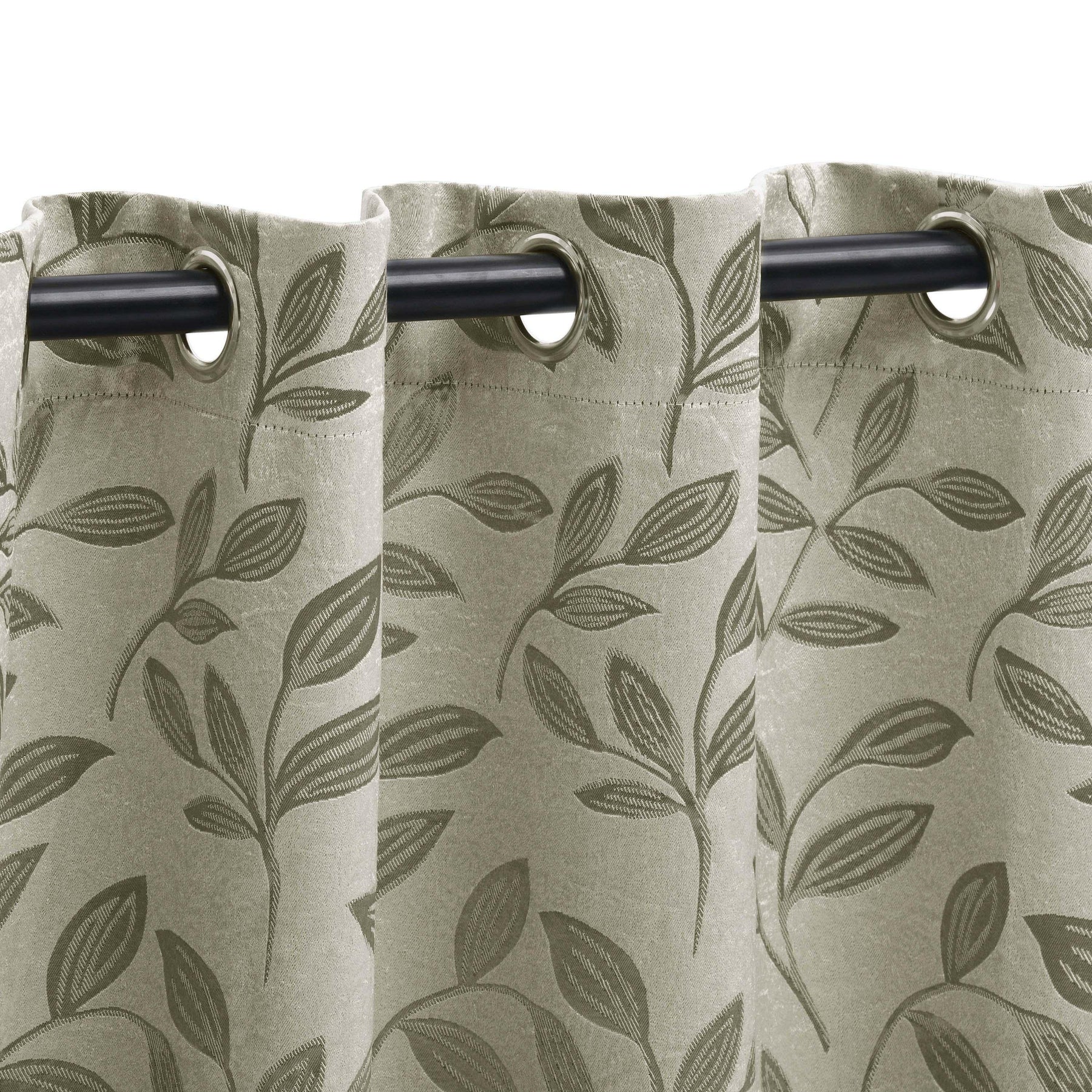Leaves Machine Washable Room Darkening Blackout Curtains 4 Pieces