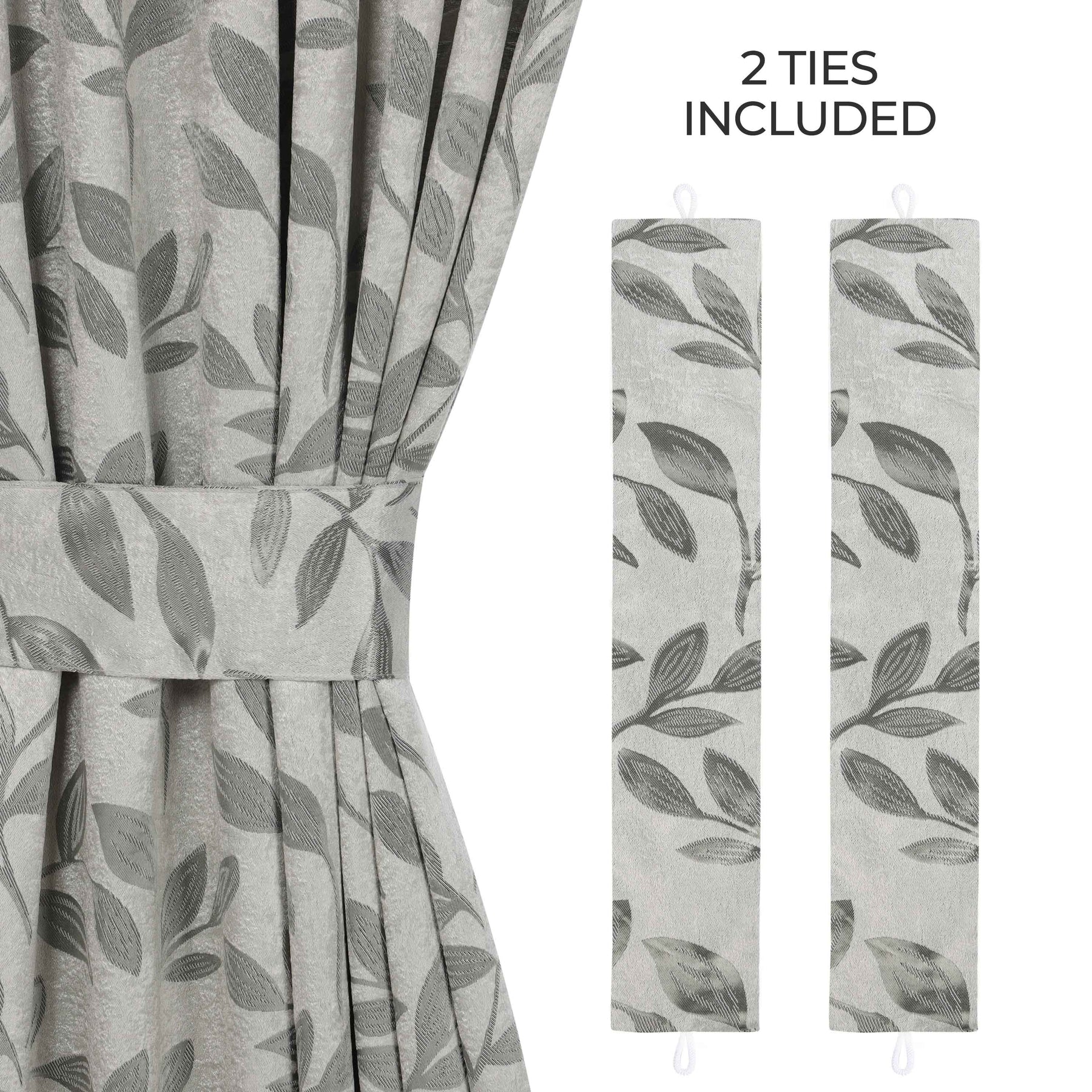 Leaves Room Darkening Washable Blackout Curtain Panels, Set of 2