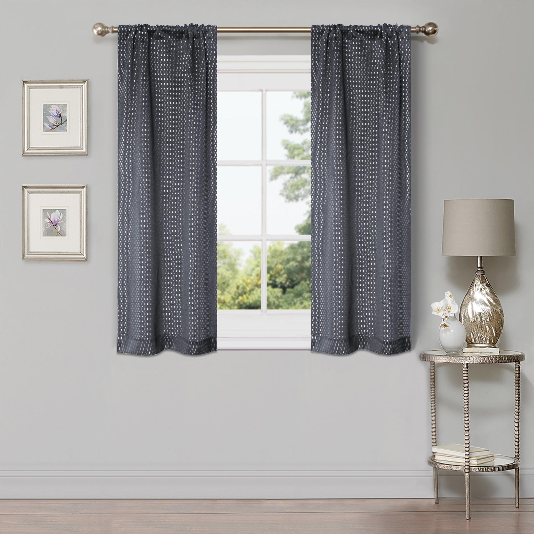 Modern Shimmer Washable Room Darkening Blackout Curtains, Set of 2