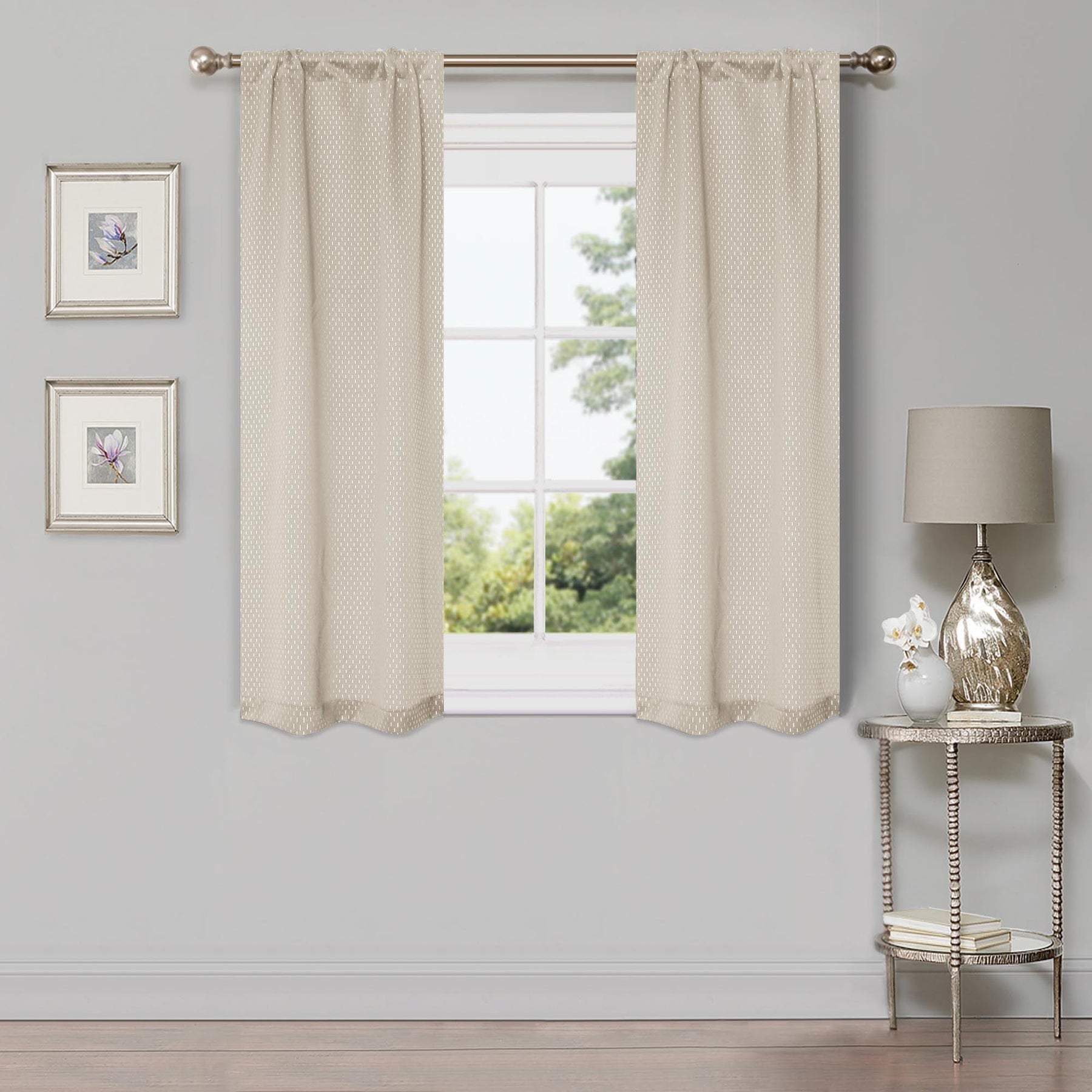 Modern Shimmer Washable Room Darkening Blackout Curtains, Set of 2