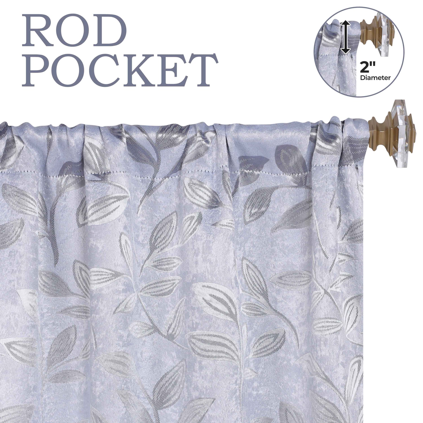 Leaves Room Darkening Washable Blackout Curtain Panels, Set of 2