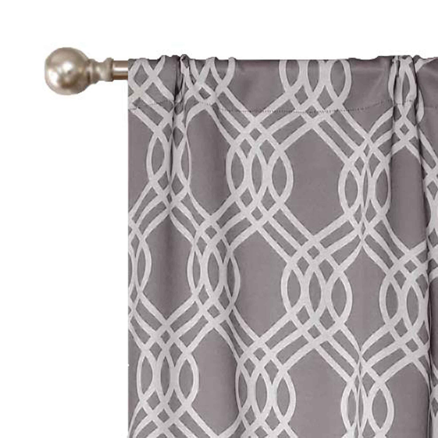 Ribbon Trellis Washable Room Darkening Blackout Curtains, Set of 2
