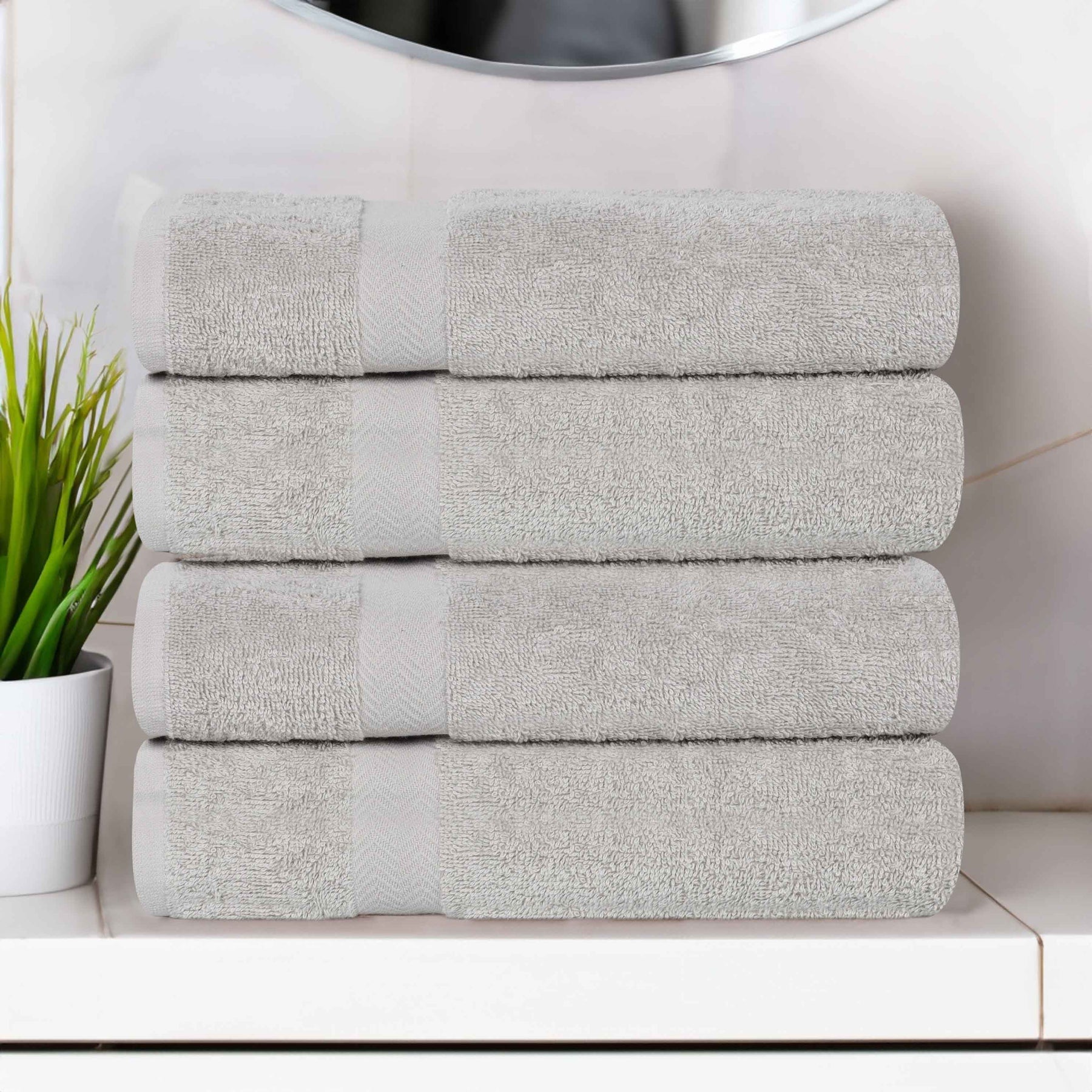 Cotton Highly Absorbent Eco-Friendly Quick Dry 4 Piece Bath Towel Set