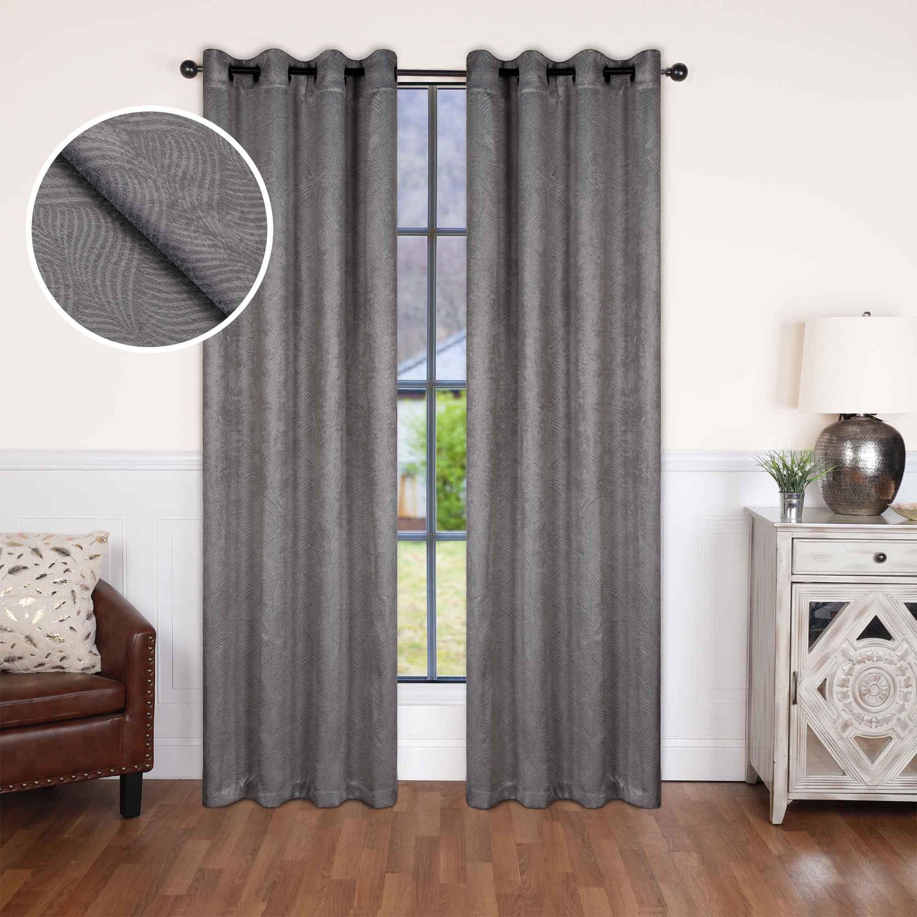 Waverly Geometric Washable Room Darkening Blackout Curtains, Set of 2