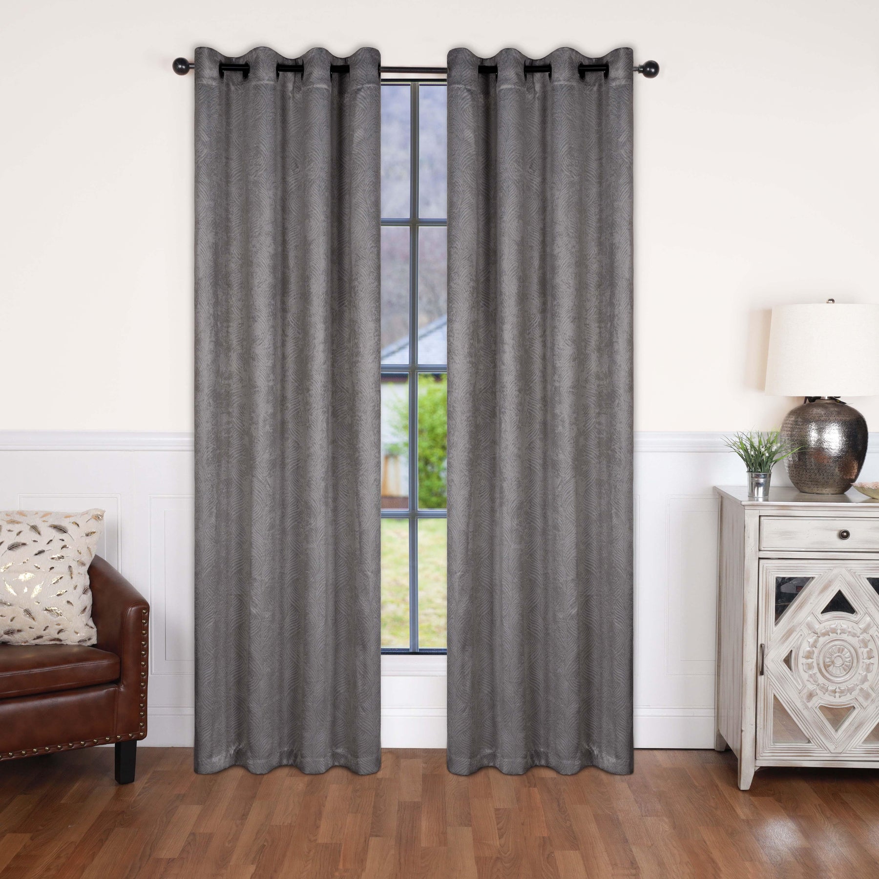 Waverly Geometric Washable Room Darkening Blackout Curtains, Set of 2