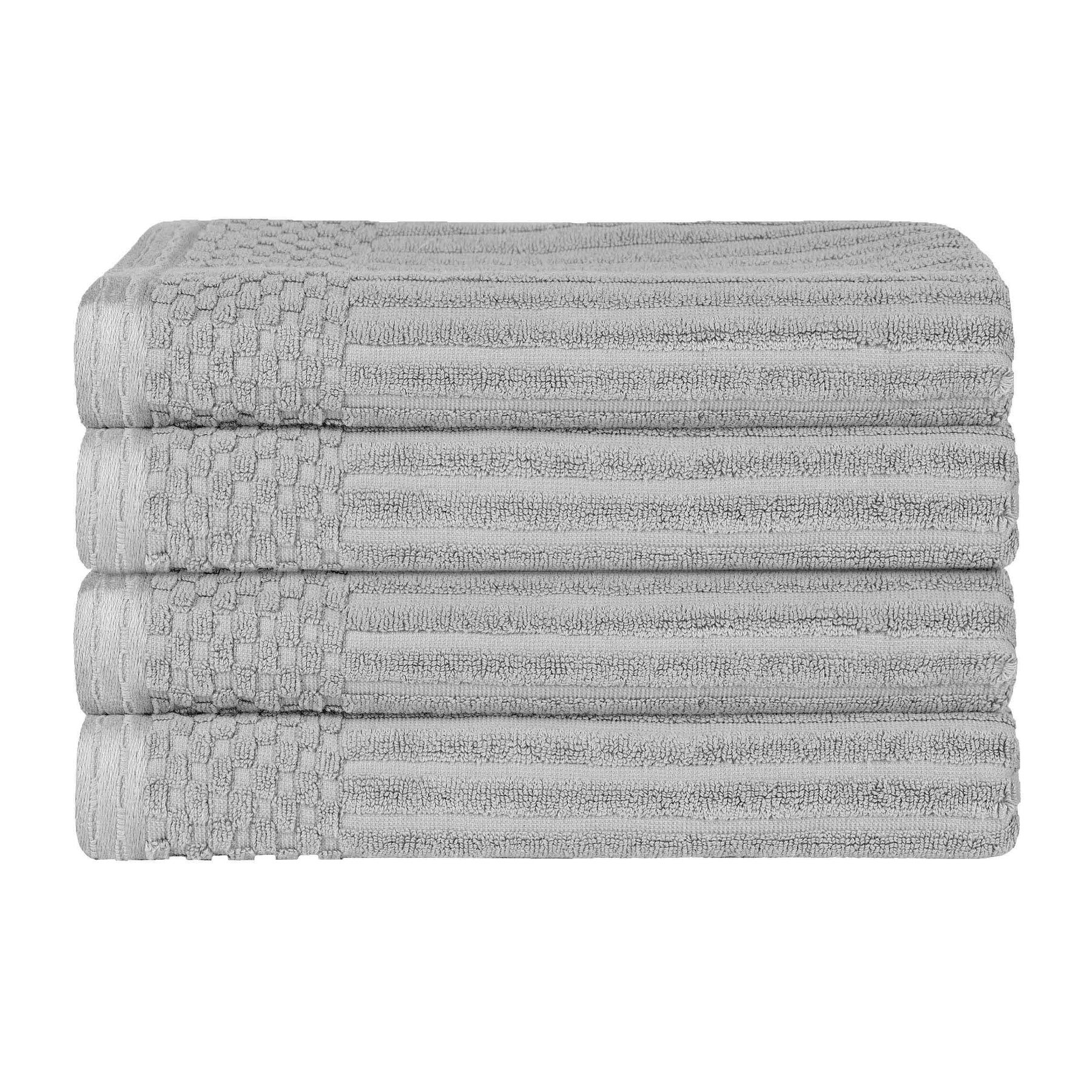 Soho Ribbed Cotton Absorbent Bath Towel Set of 4