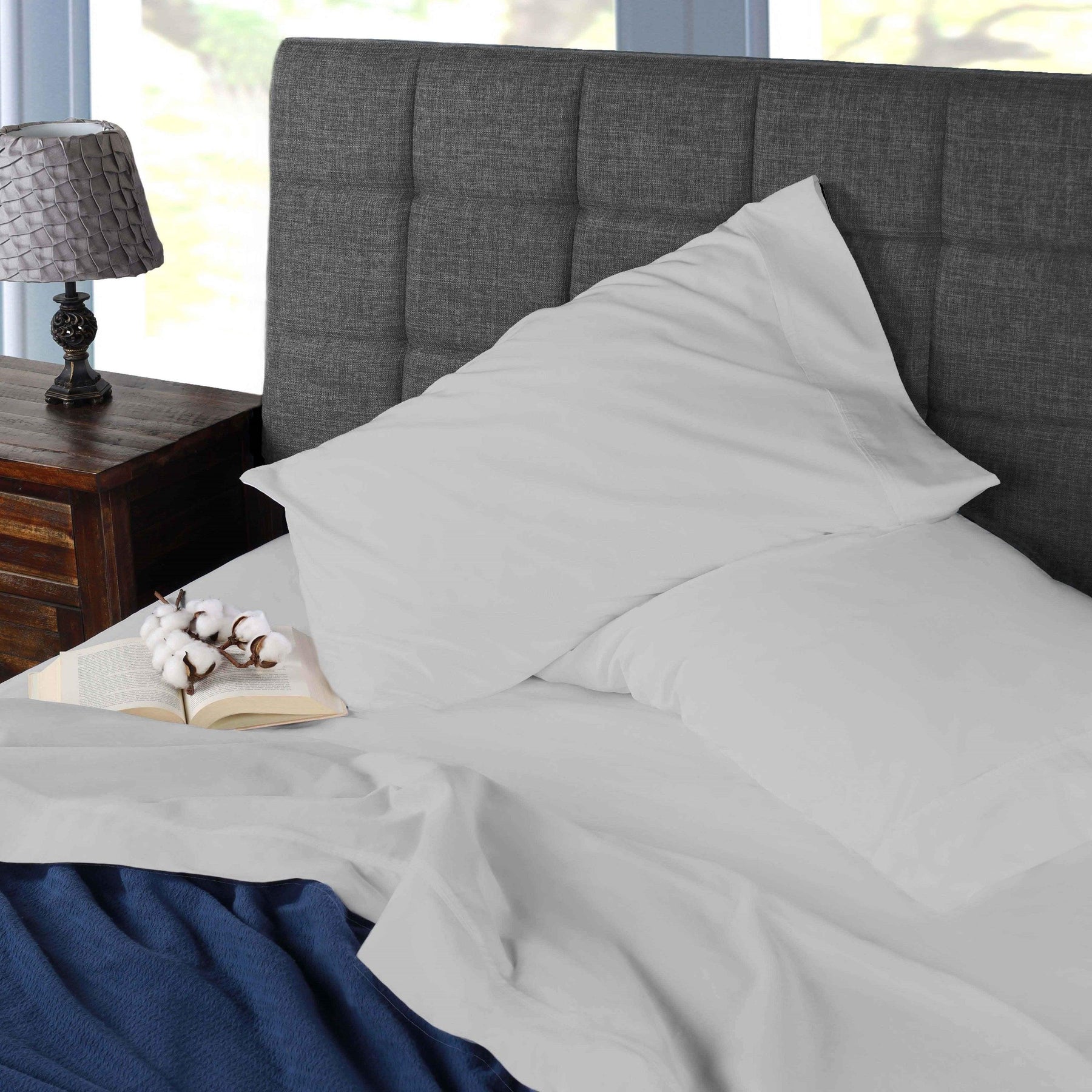 Gina Organic Cotton 300 Thread Count Percale Deep Pocket Bed Sheet Set