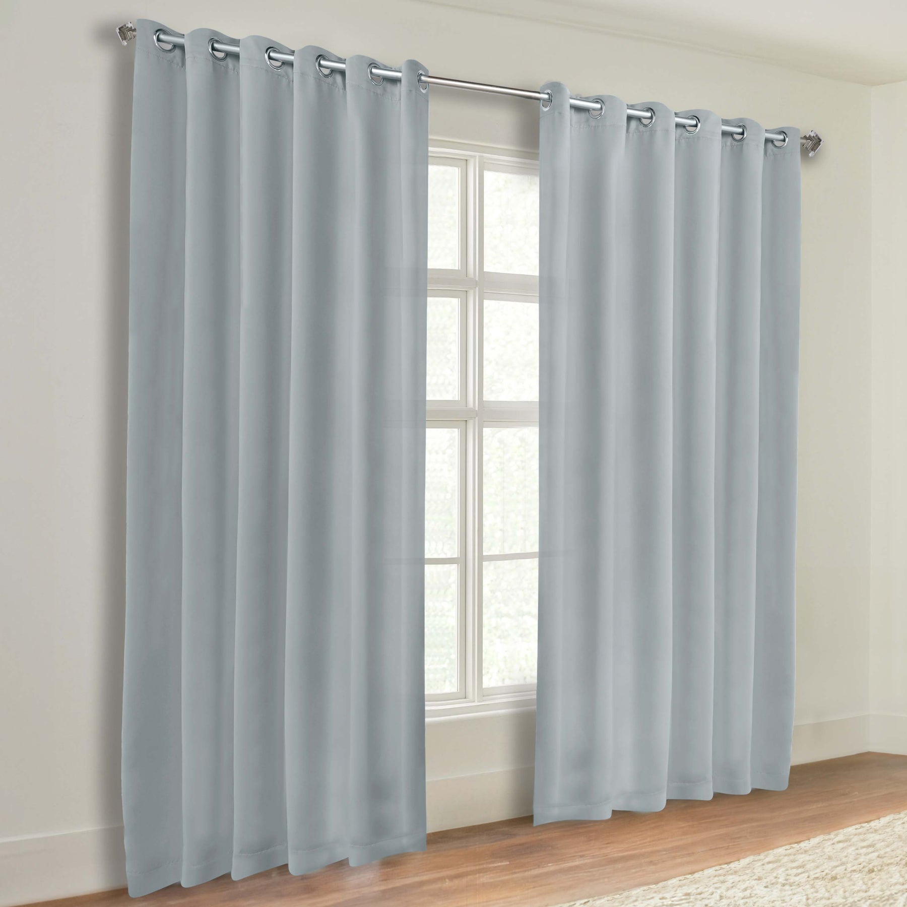 Classic Modern Solid Room Darkening Blackout Curtain Panels, Set of 2