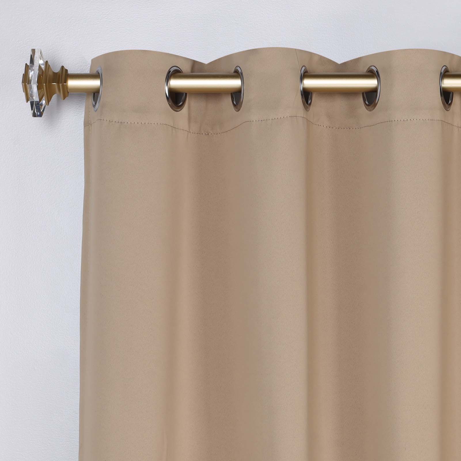 Classic Modern Solid Room Darkening Blackout Curtain Panels, Set of 2