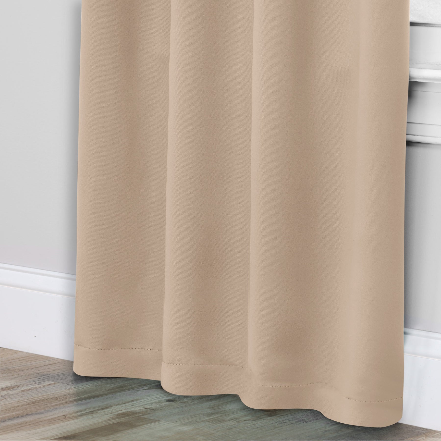 Solid Room Darkening Rod Pocket Blackout Curtain Panels, Set of 2