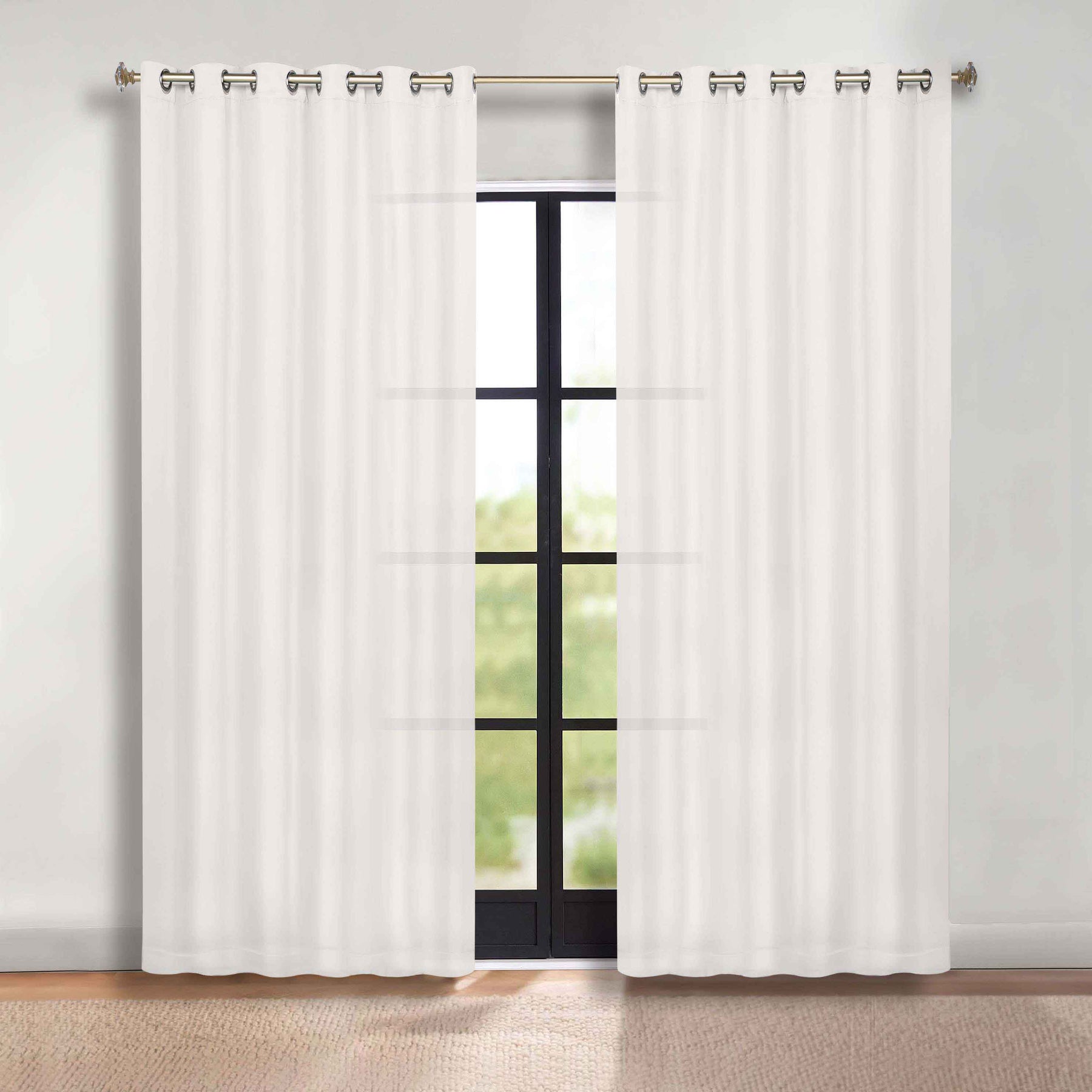 Classic Modern Solid Room Darkening Blackout Curtain Panels, Set of 2
