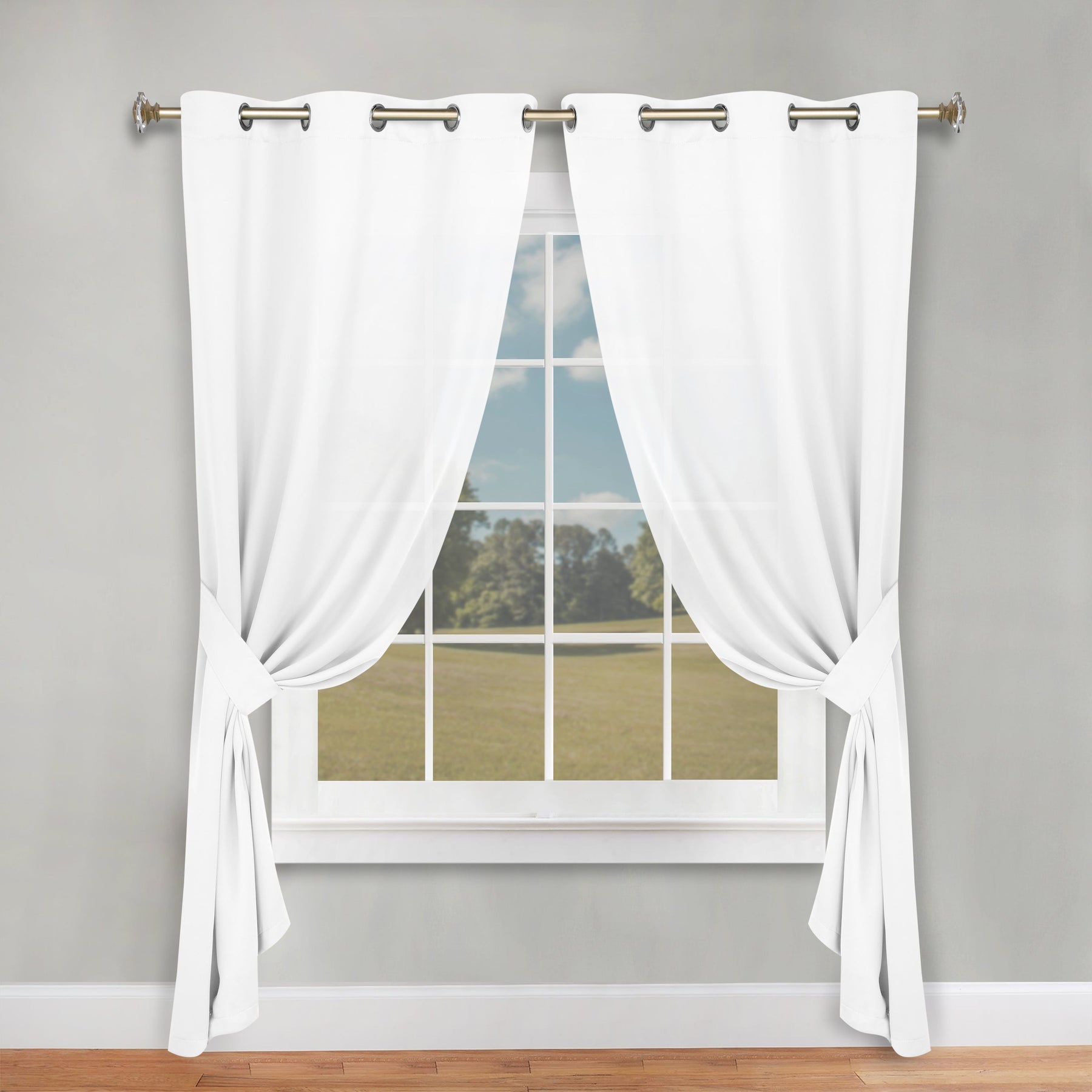 Classic Modern Solid Room Darkening Blackout Curtain Panels, Set of 2