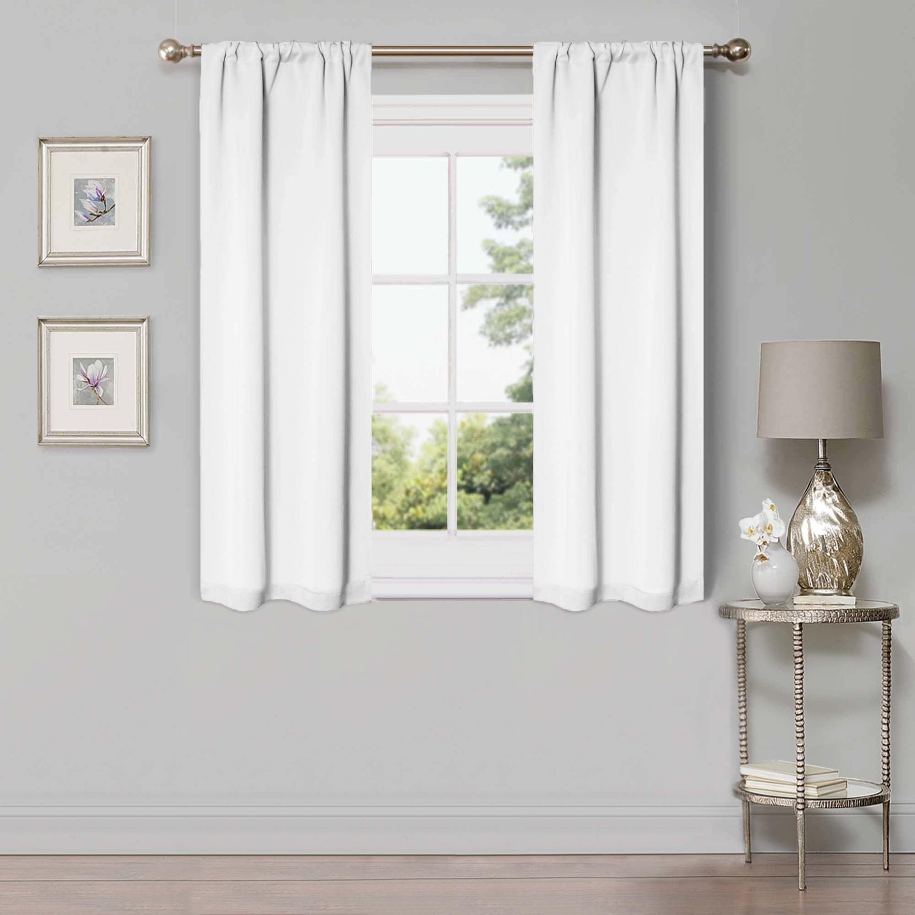 Solid Machine Washable Room Darkening Blackout Curtains, Set of 2