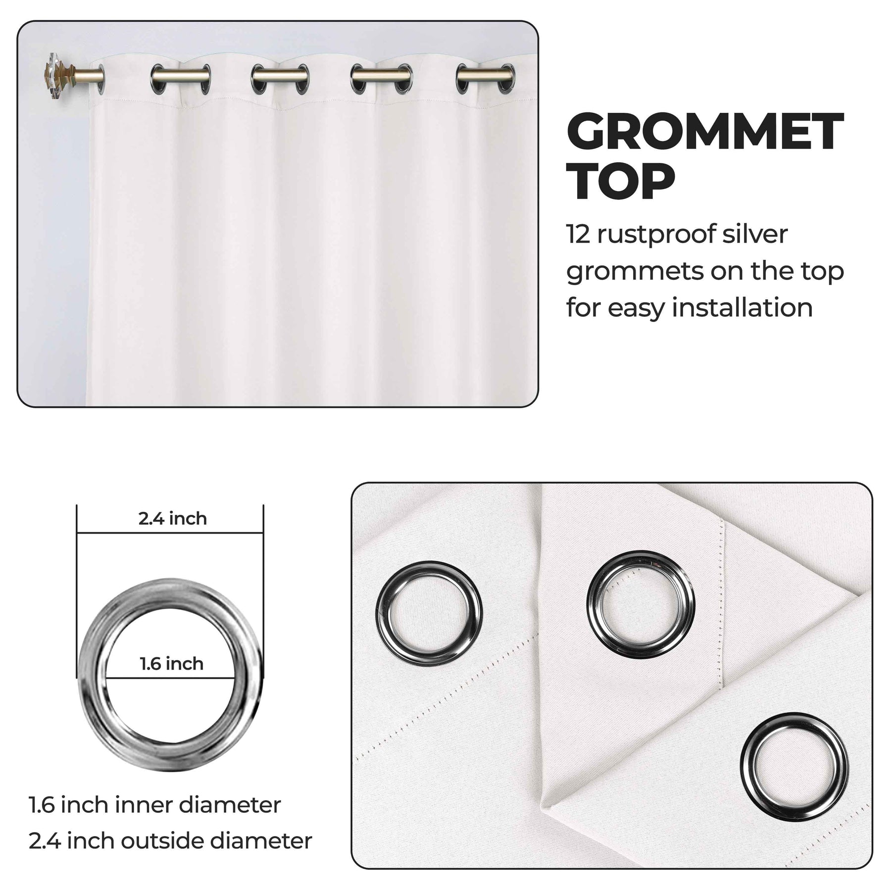 Classic Modern Solid Room Darkening Blackout Curtain Panels, Set of 2