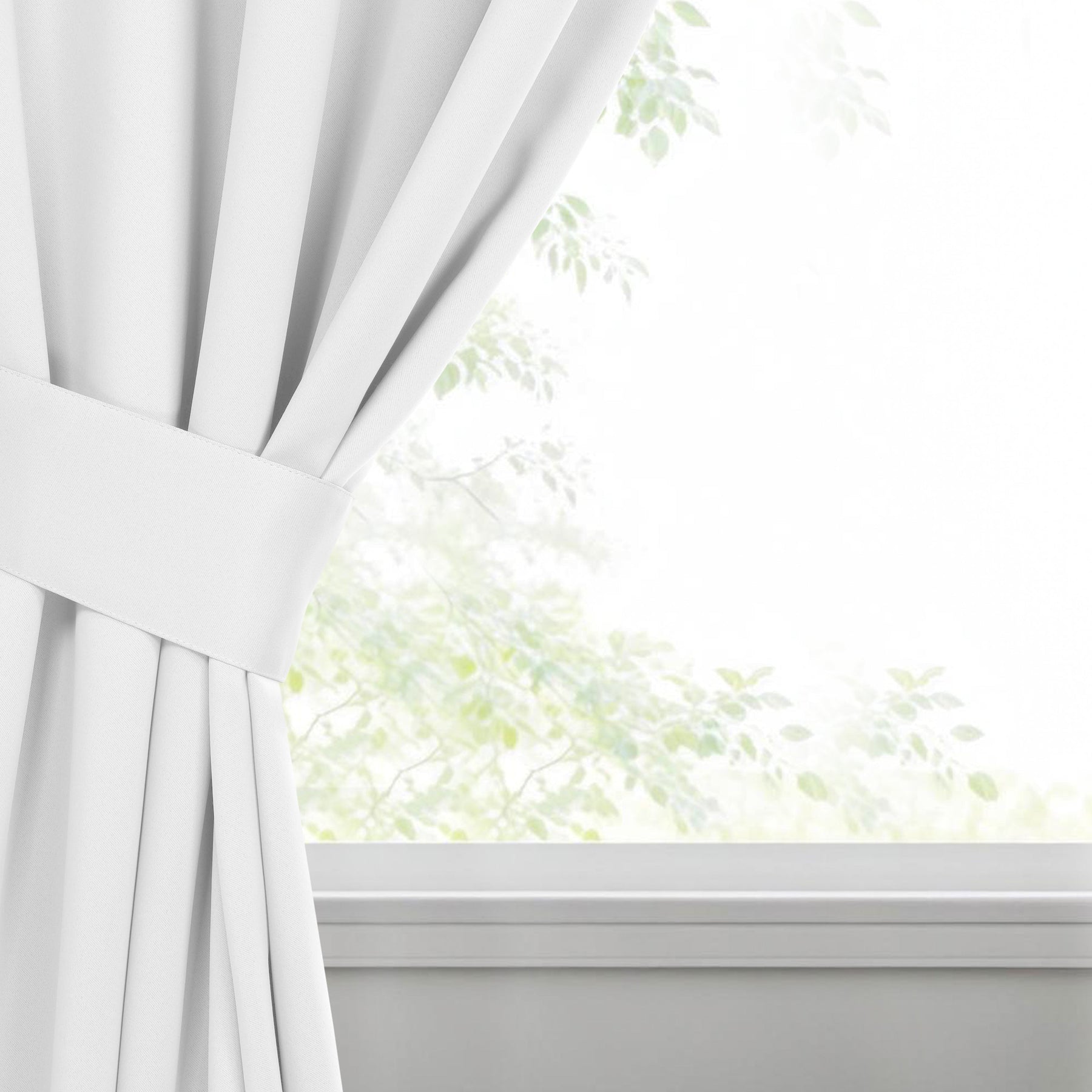 Classic Modern Solid Room Darkening Blackout Curtain Panels, Set of 2
