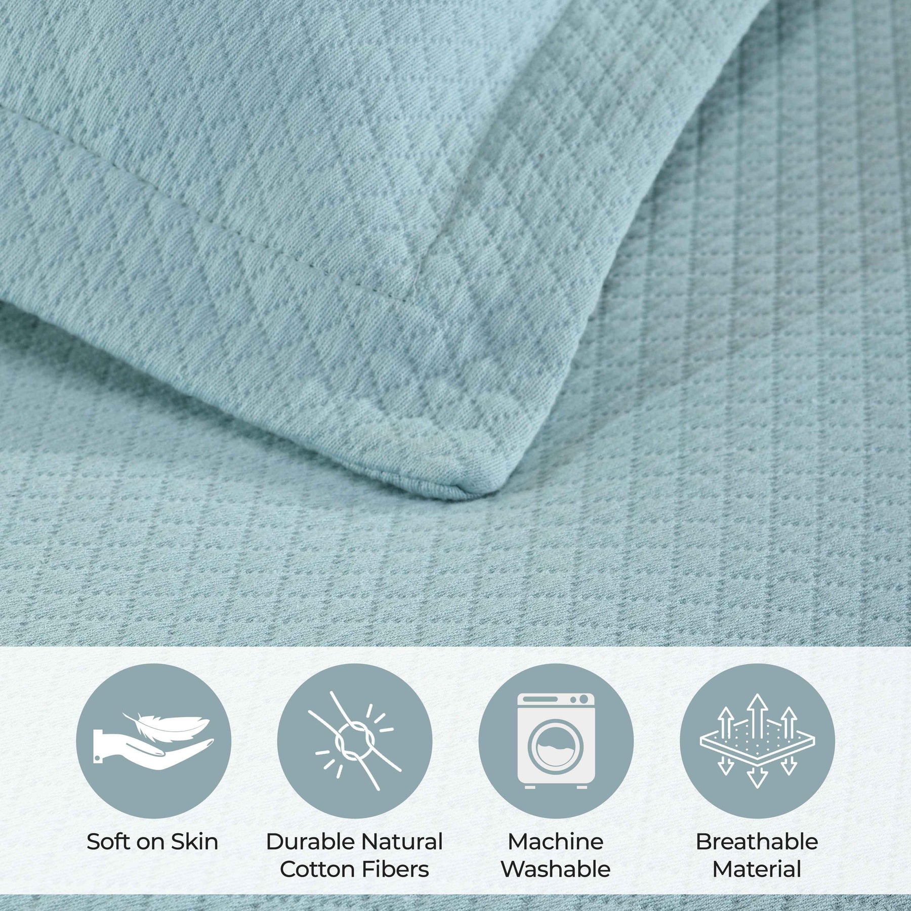 Solitaire Jacquard Matelassé Cotton Diamond Solitaire Bedspread Set