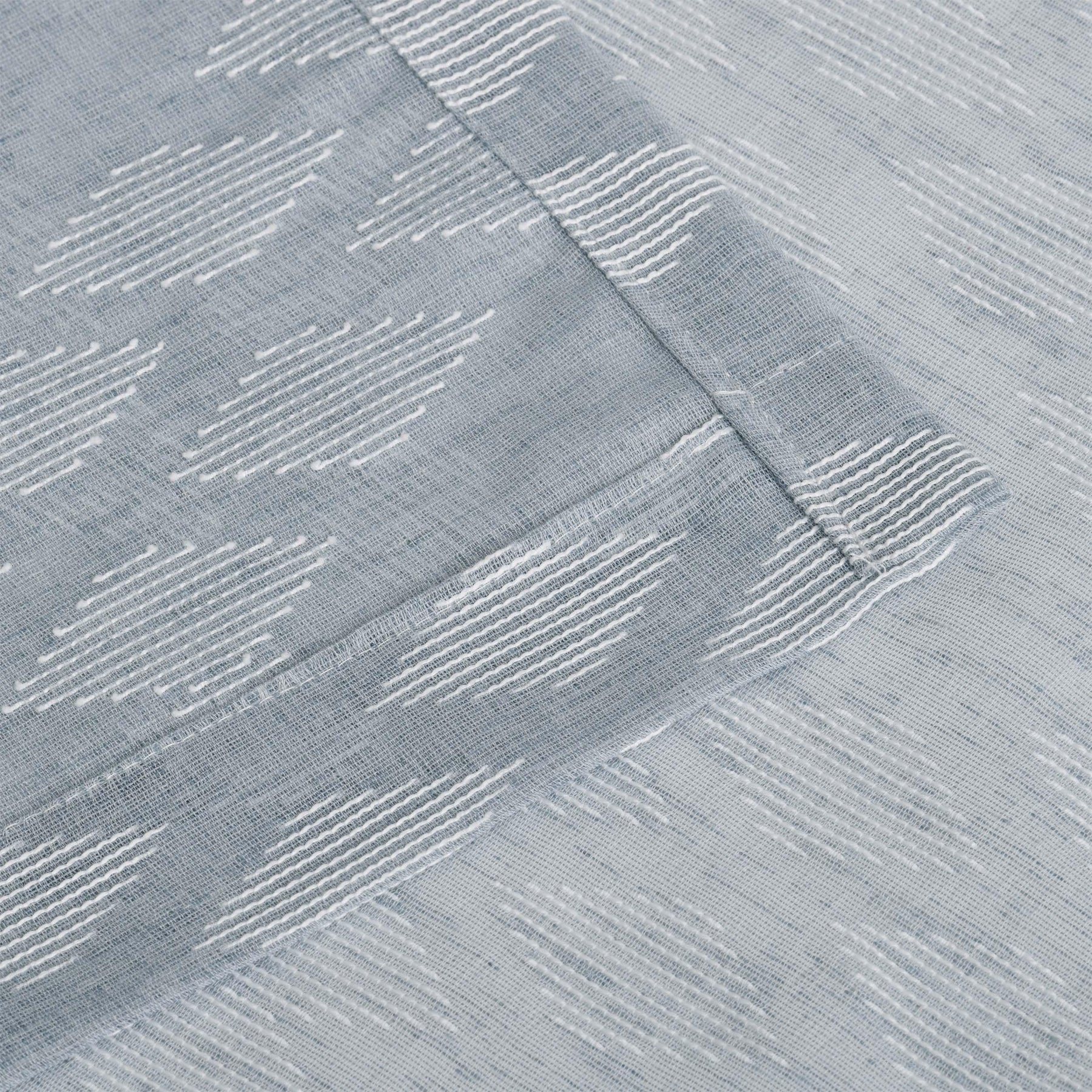 Embroidered Argyle Sheer Grommet Curtain Panel Set