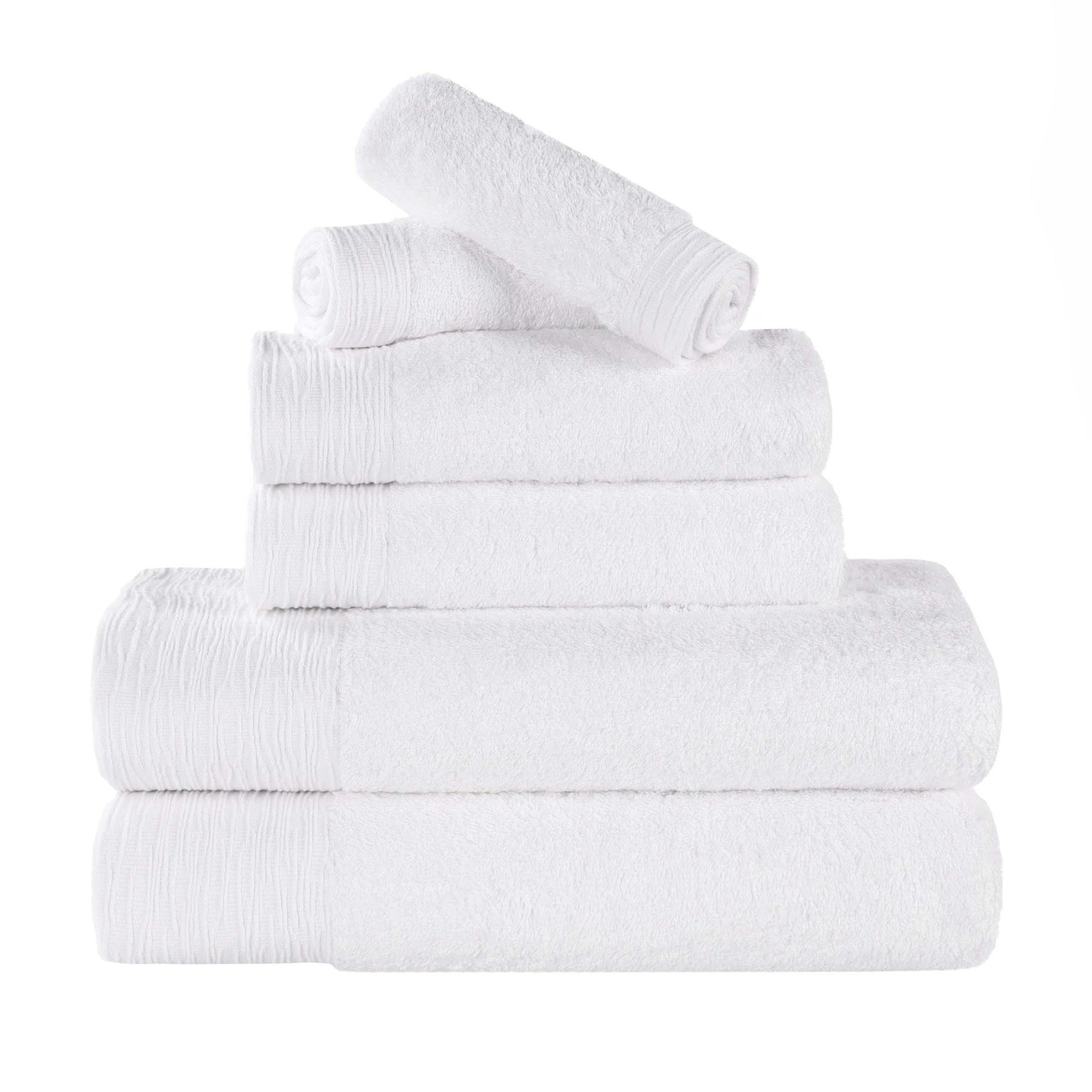 Rayon from Bamboo Eco-Friendly Fluffy Soft Solid 6 Piece Towel Set