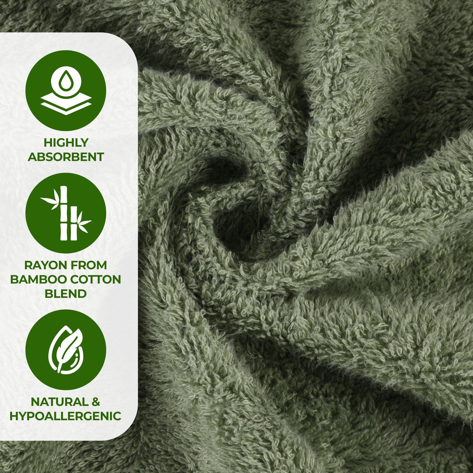 Rayon from Bamboo Eco-Friendly Fluffy Soft Solid 6 Piece Towel Set