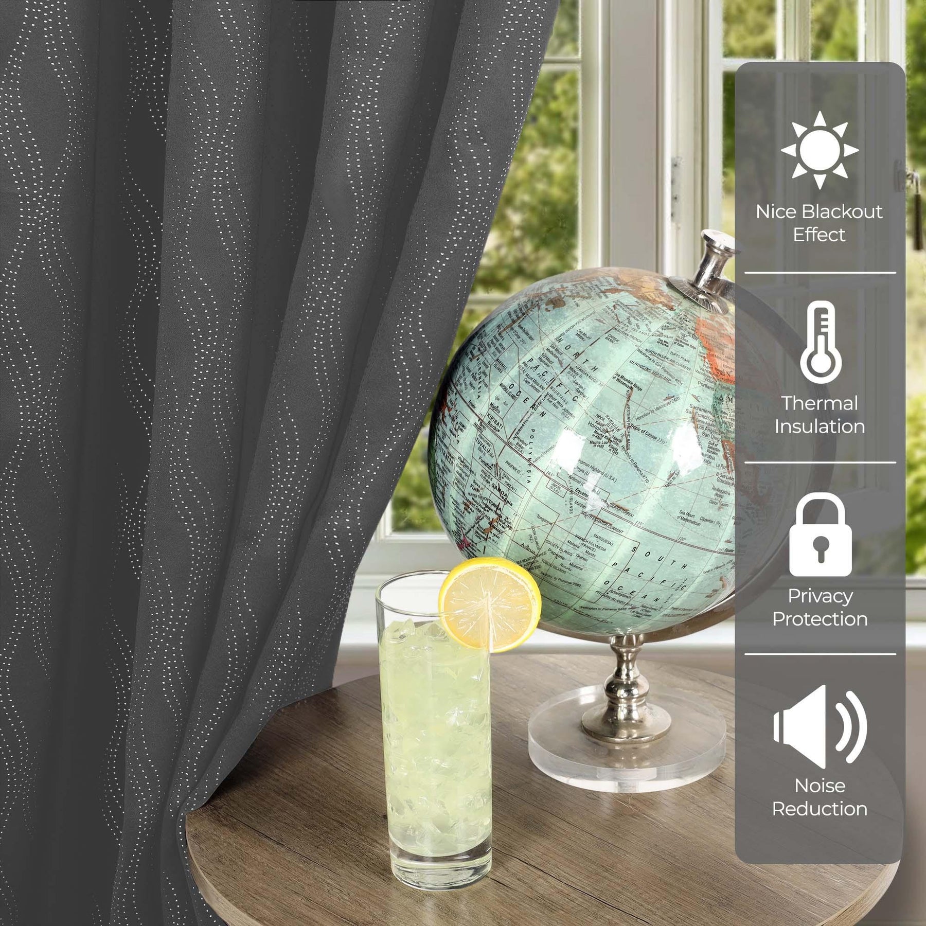 Zuri Textured Waves Room Darkening Blackout Curtains, Set of 2