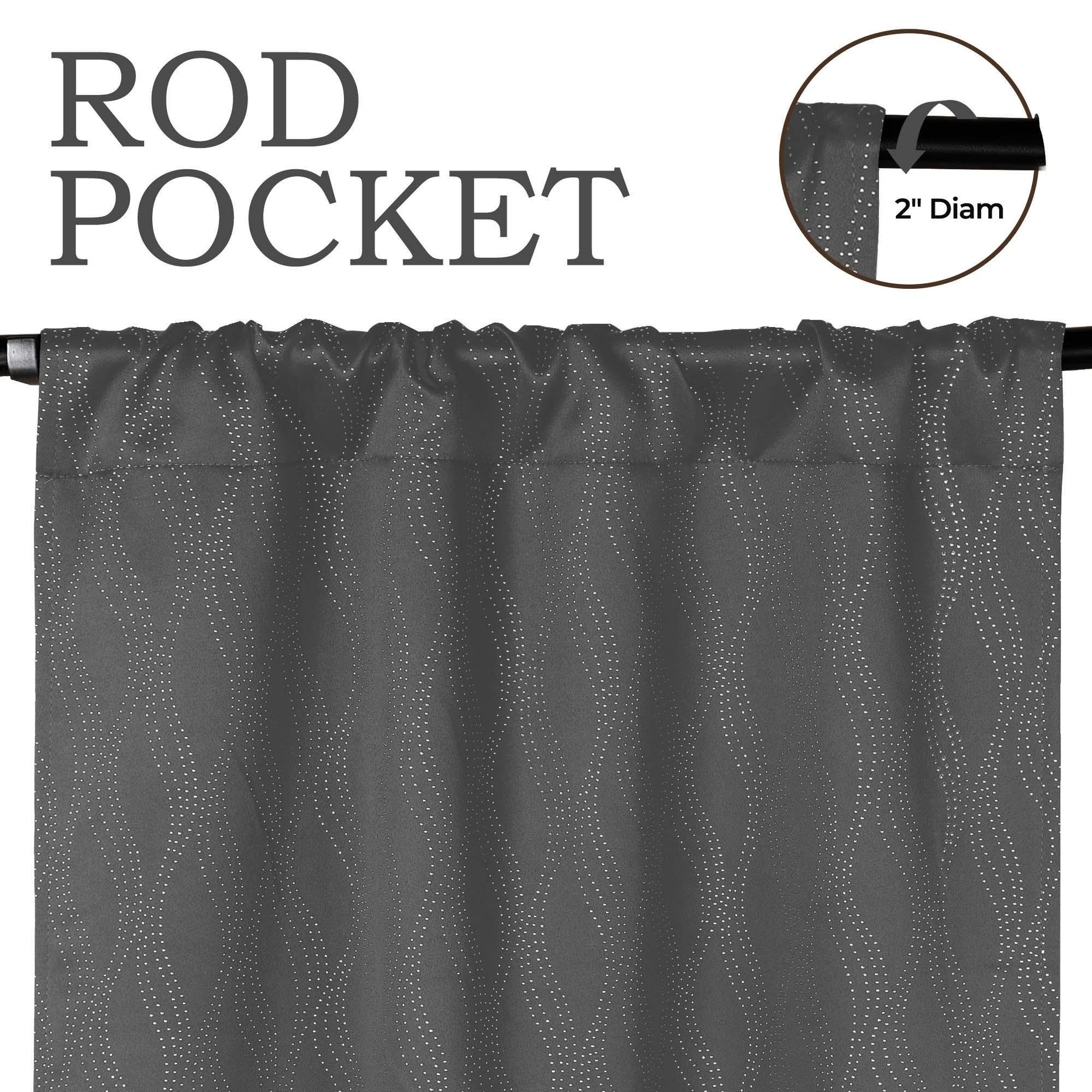Zuri Textured Waves Room Darkening Blackout Curtains, Set of 2